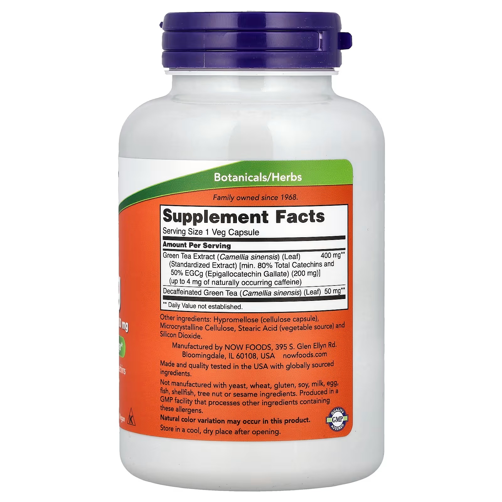 NOW Foods EGCg Green Tea Extract 400 mg 180  Capsules thumbnail 2