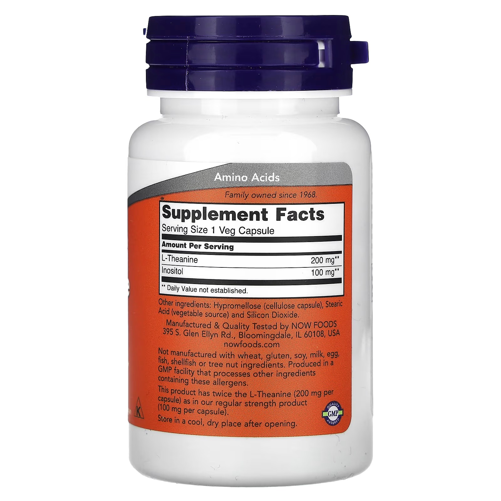 NOW Foods L-Theanine Stress Management 60 Capsules thumbnail 2
