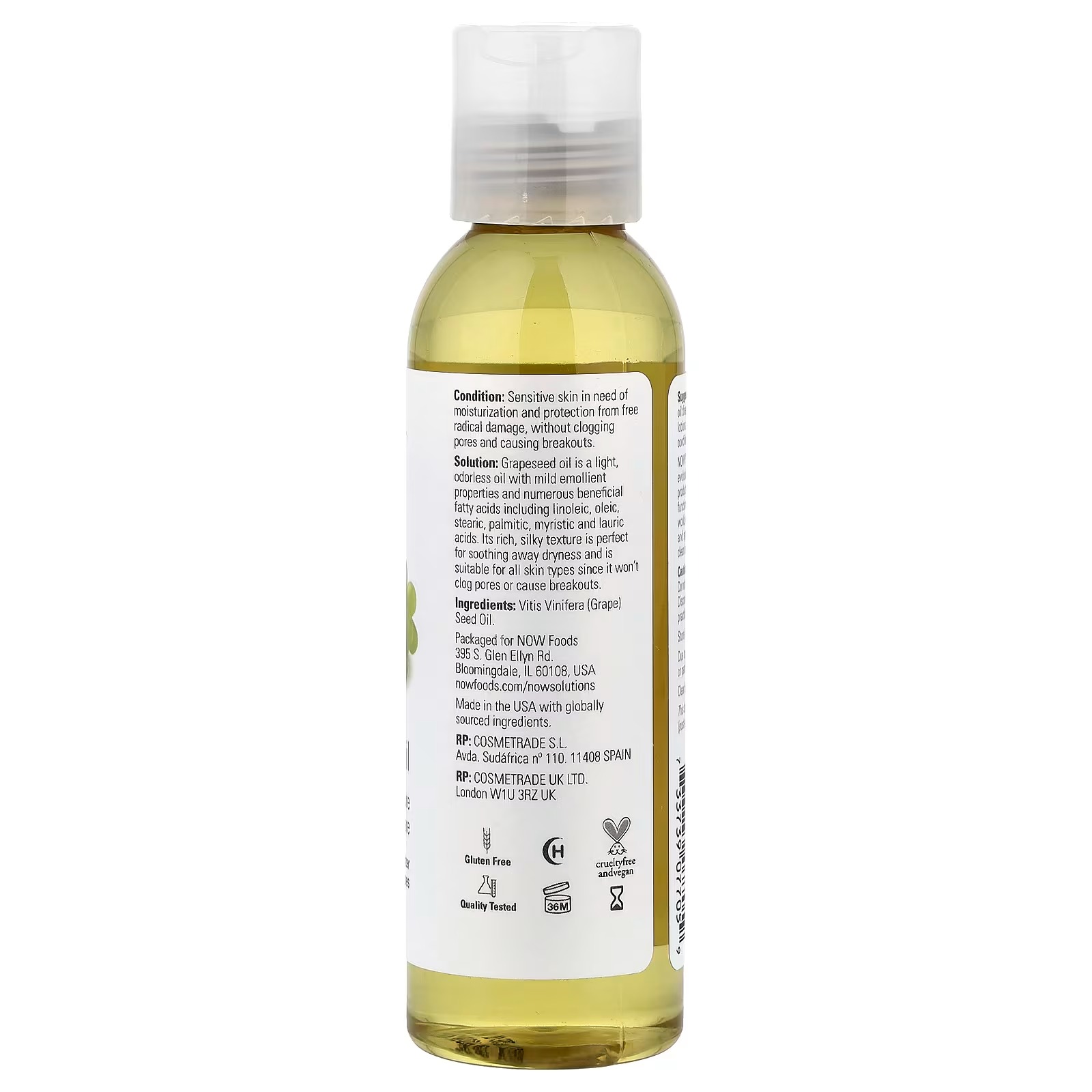 NOW Foods Solutions Grapeseed Oil  118 ml thumbnail 2