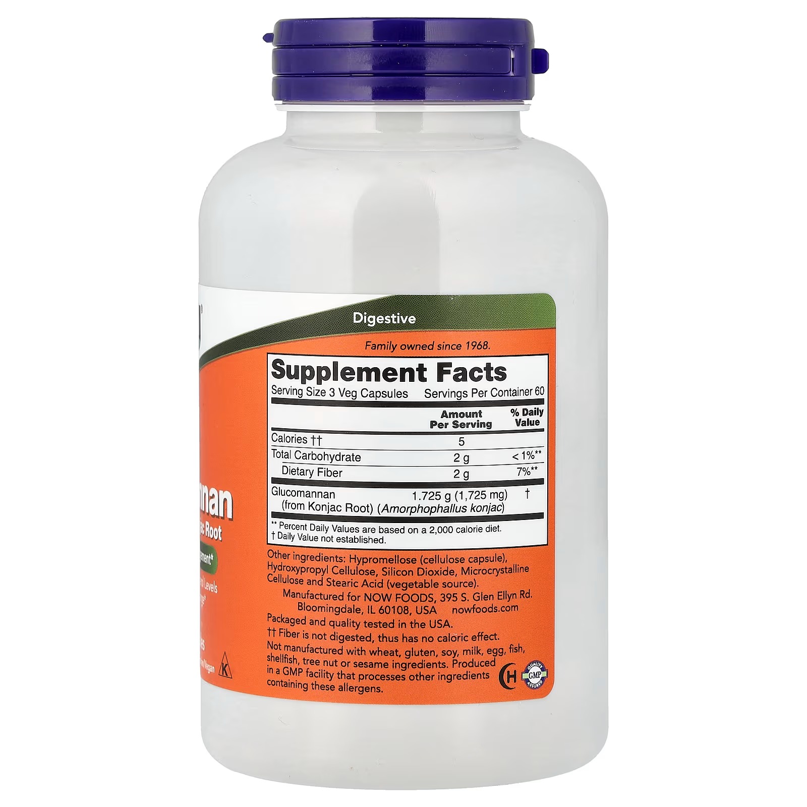 NOW Foods Glucomannan 575 mg from Konjac Root 180  Capsules thumbnail 2