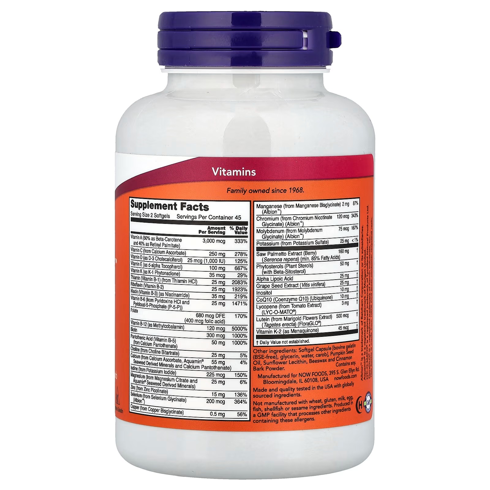 NOW Foods ADAM™Superior Men's Multi 90 Softgels thumbnail 2