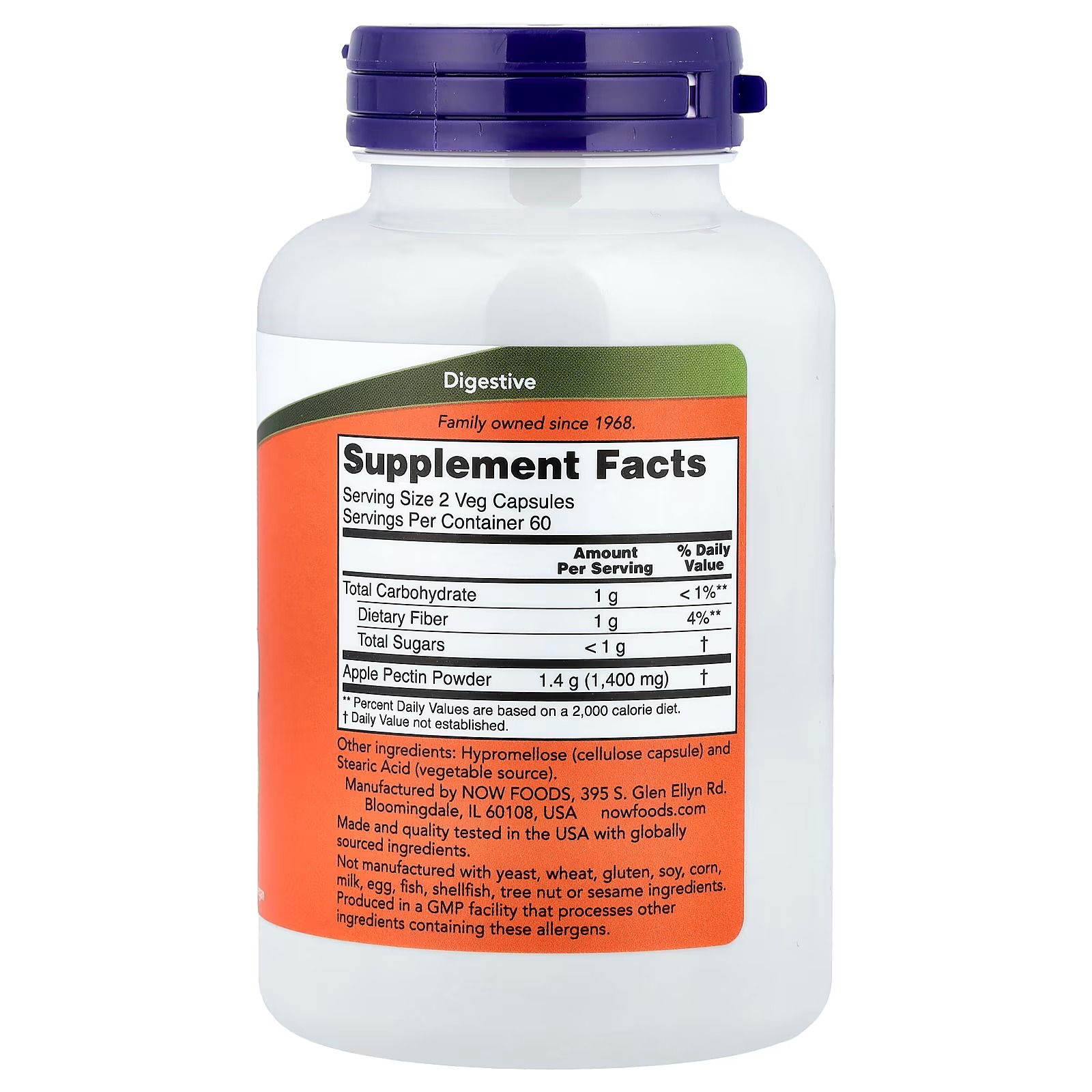 NOW Foods Apple Pectin Intestinal Support 120  Capsules thumbnail 2