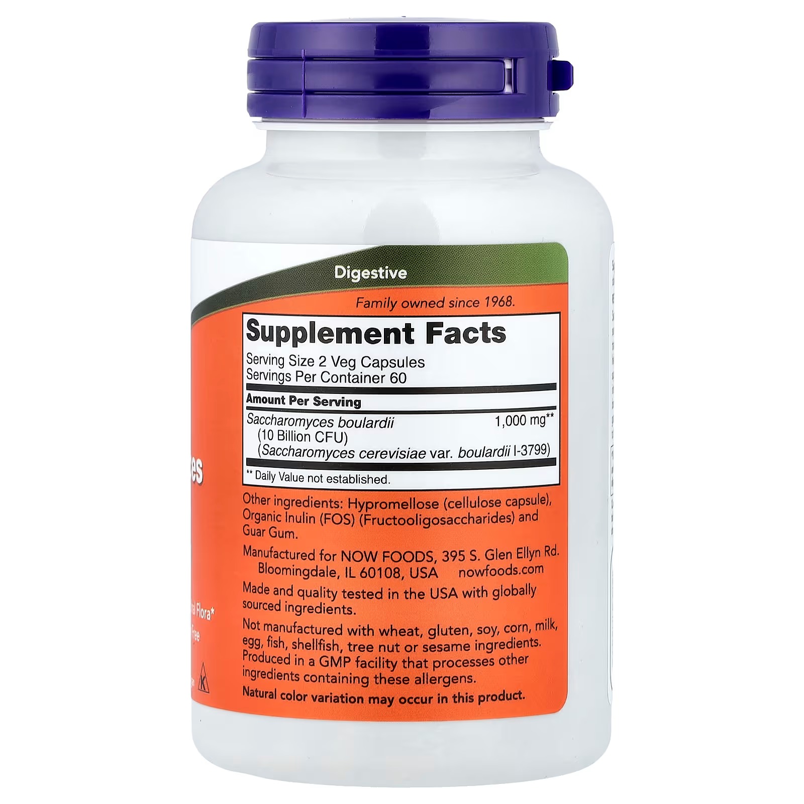 NOW Foods Saccharomyces Boulardii 5 Billion CFU 120  Capsules thumbnail 2