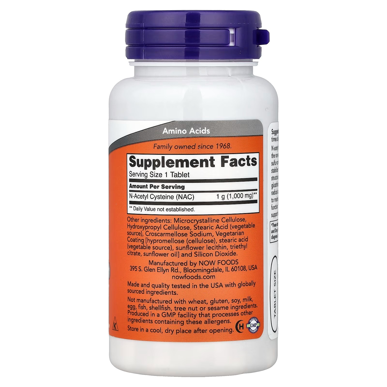 NOW Foods NAC 1,000 mg Immune System Support 60 Tablets thumbnail 2