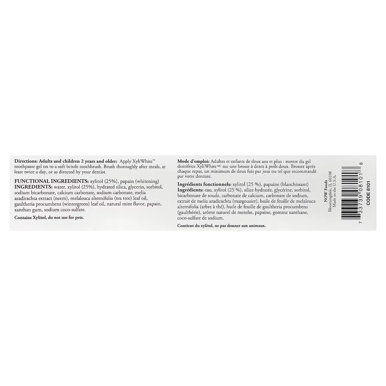 NOW Foods Solutions XyliWhite™ Toothpaste Gel 181 g thumbnail 2