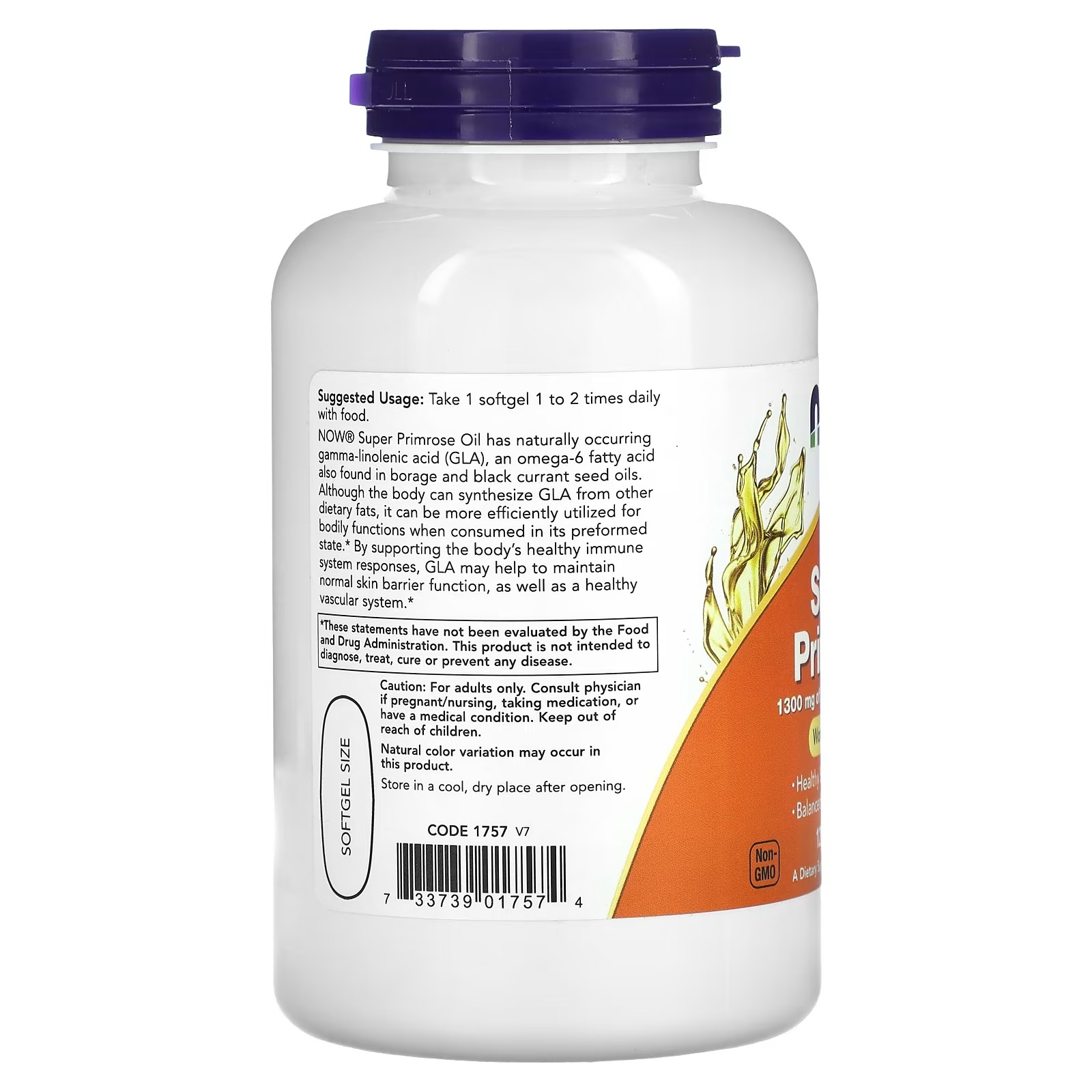 NOW Foods Super Primrose 1,300 mg Women's Health 120 Softgels thumbnail 2