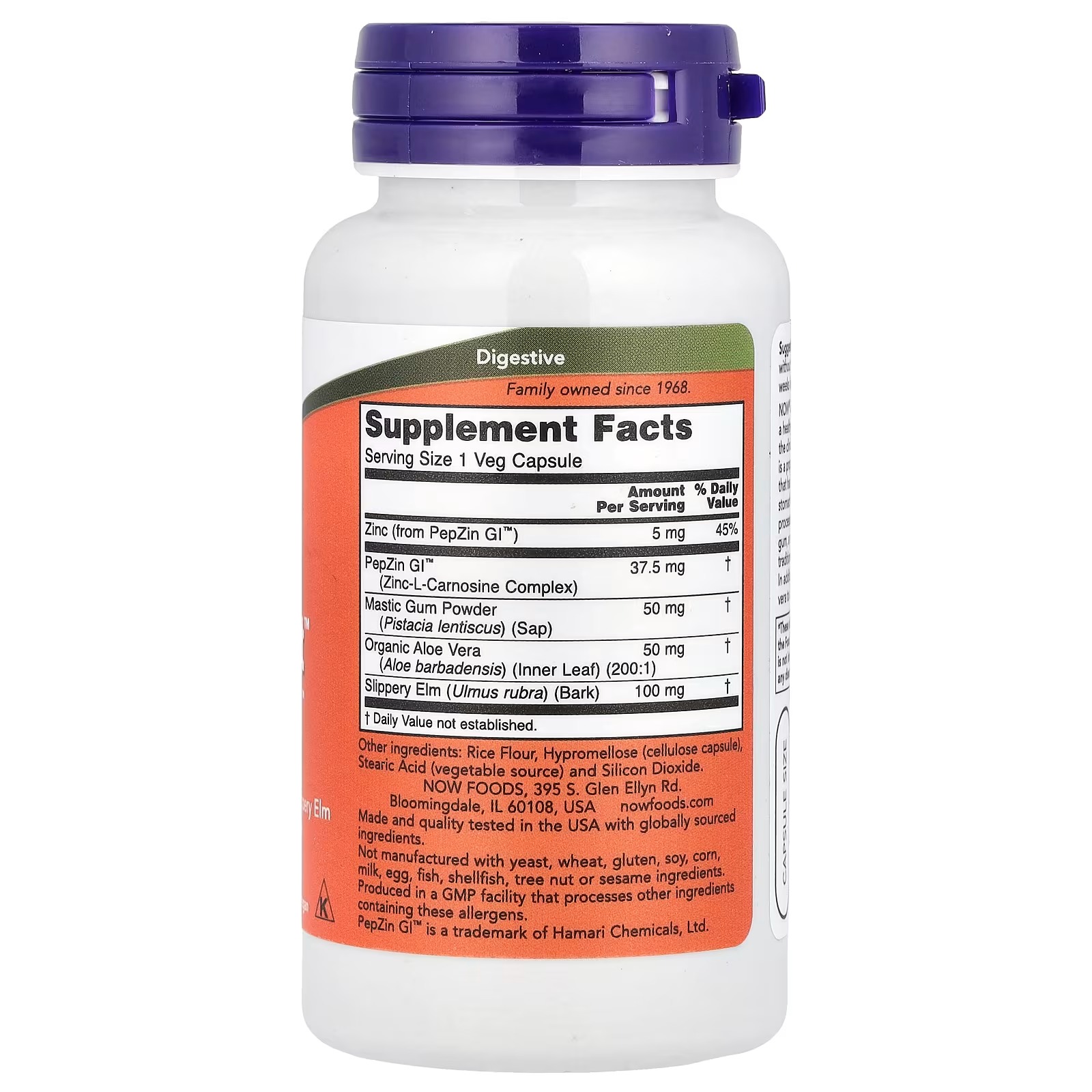 NOW Foods Gastro Comfort™ with PepZin GI™Digestive Health 60  Capsules thumbnail 2