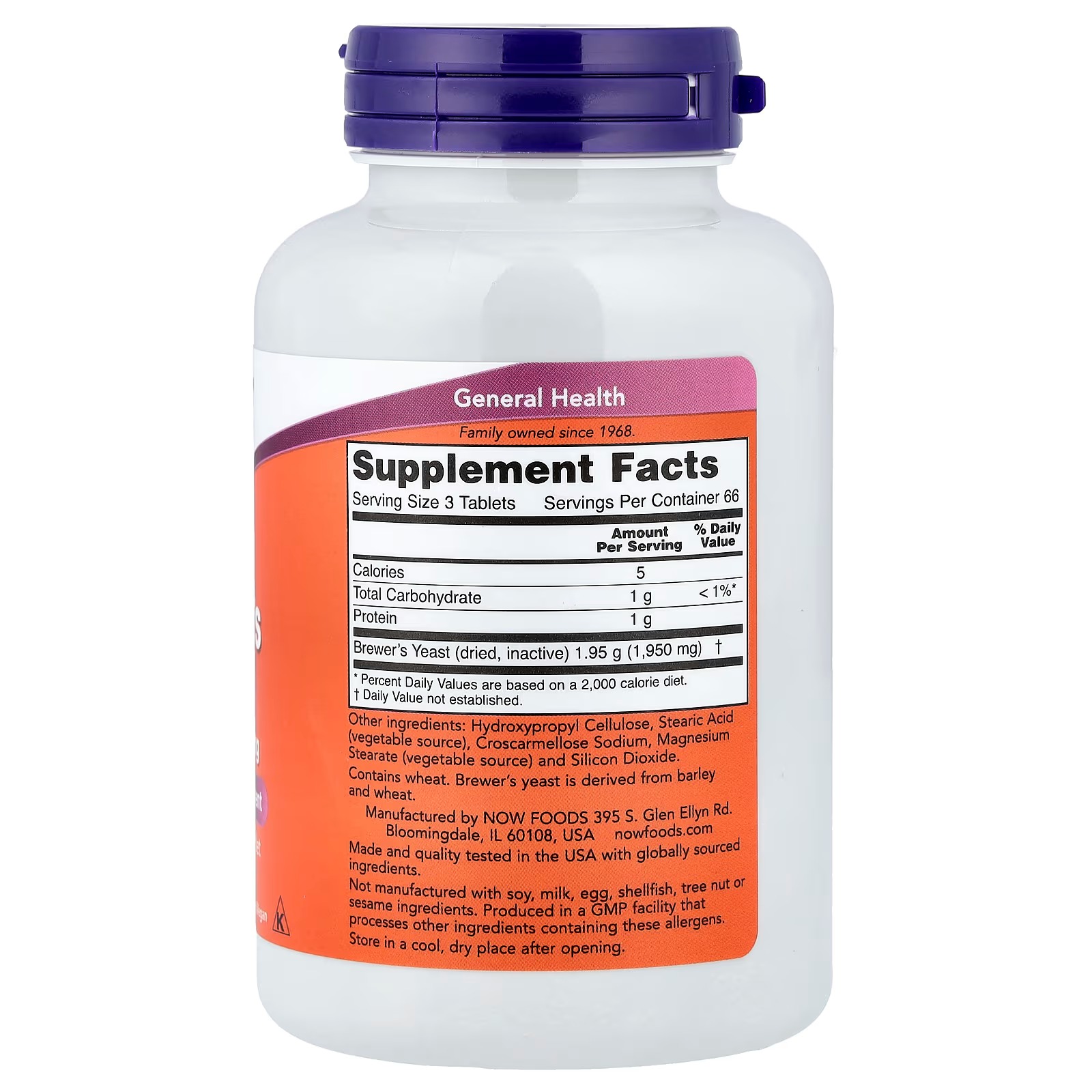 NOW Foods Brewer's Yeast 650 mgNutritional Supplement 200 Tablets thumbnail 2