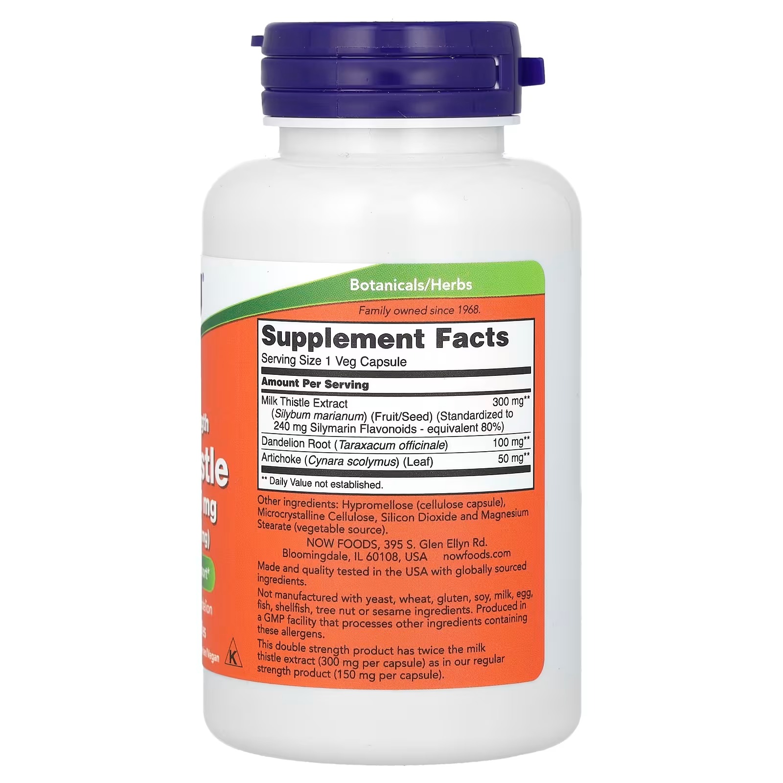 NOW Foods Milk Thistle Extract, 300 mg Detox & Liver Support 100 Capsules thumbnail 2