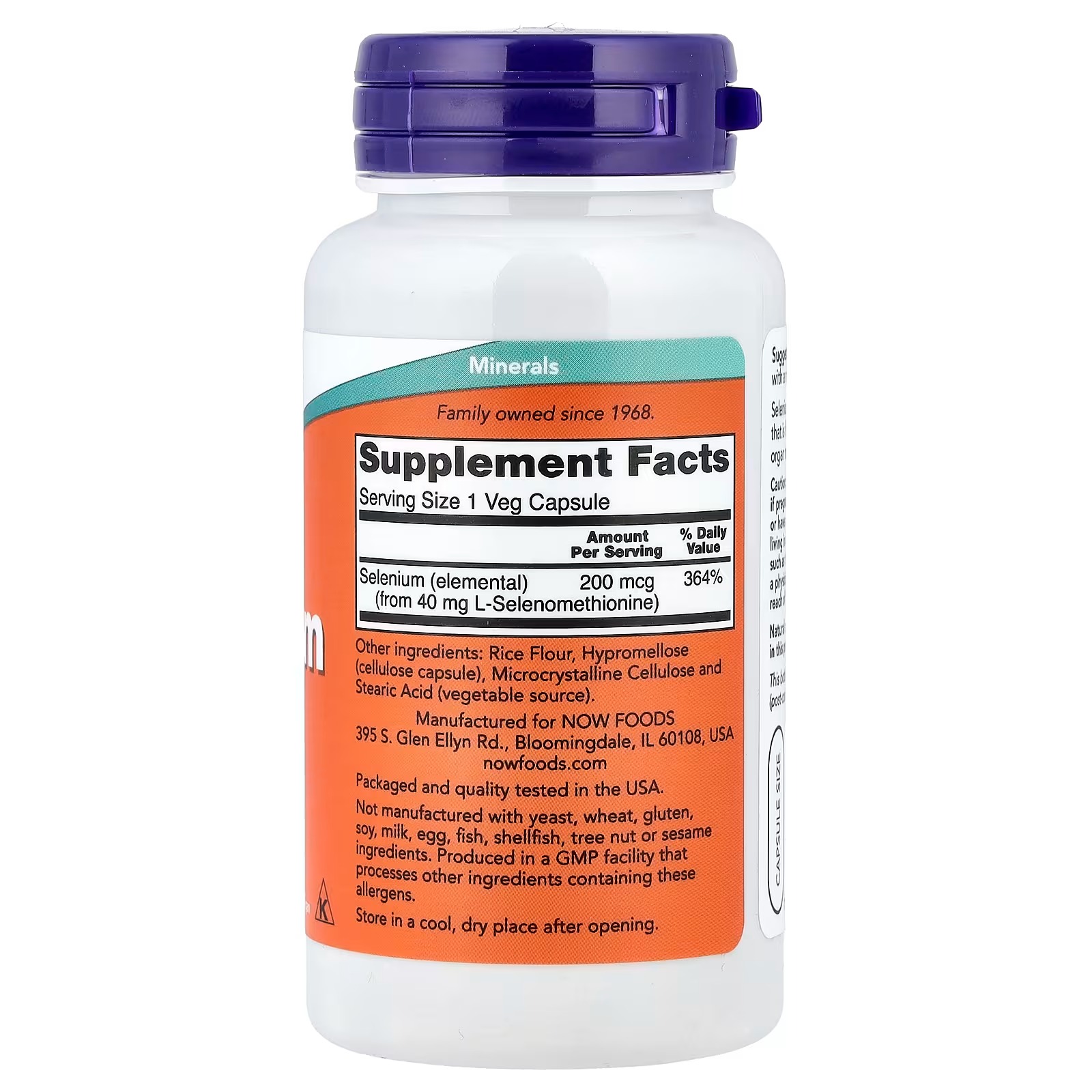 NOW Foods Selenium 200 mcg Essential Mineral 90  Capsules thumbnail 2
