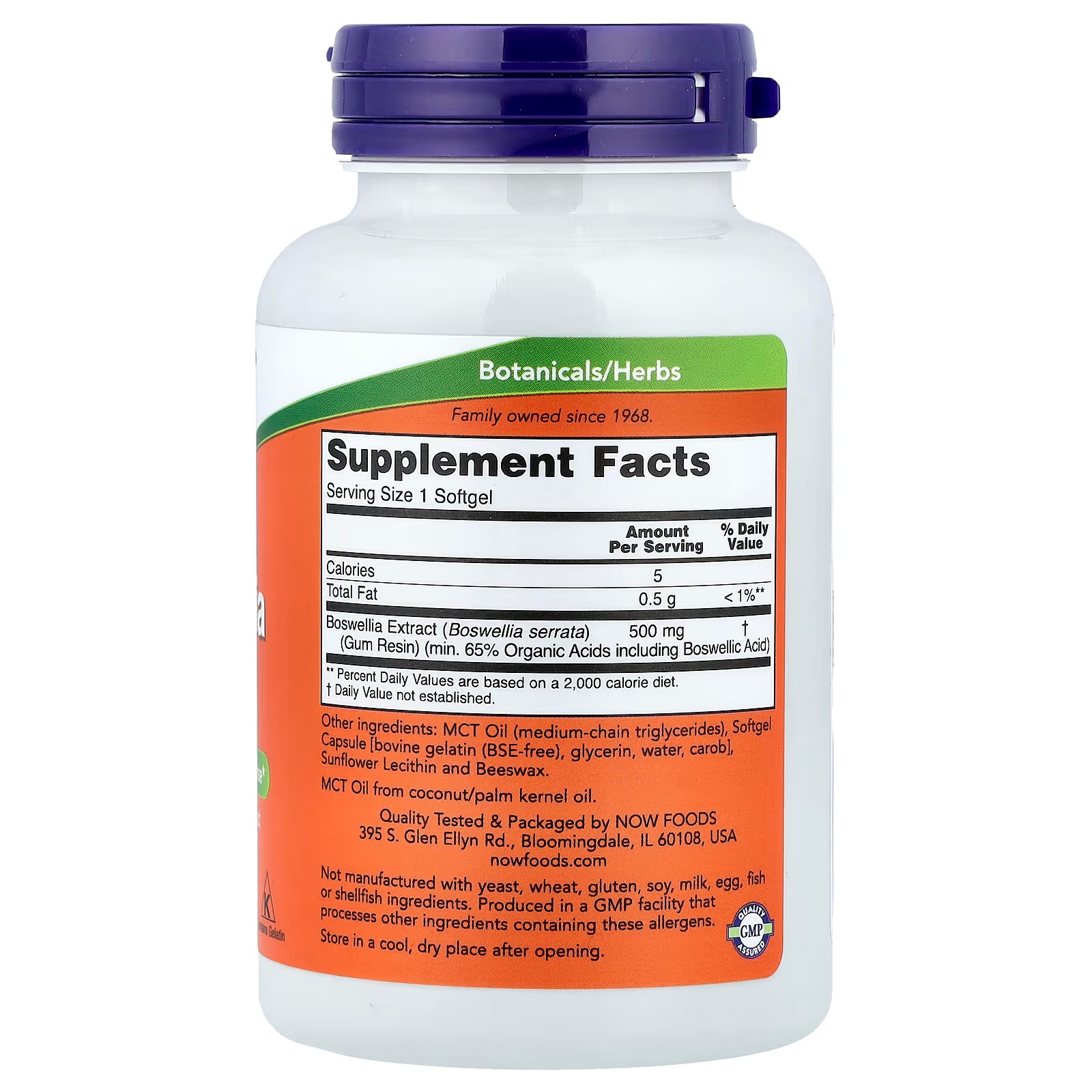 NOW Foods Boswellia Extract 500 mg Balanced Immune Response 90 Softgels thumbnail 2