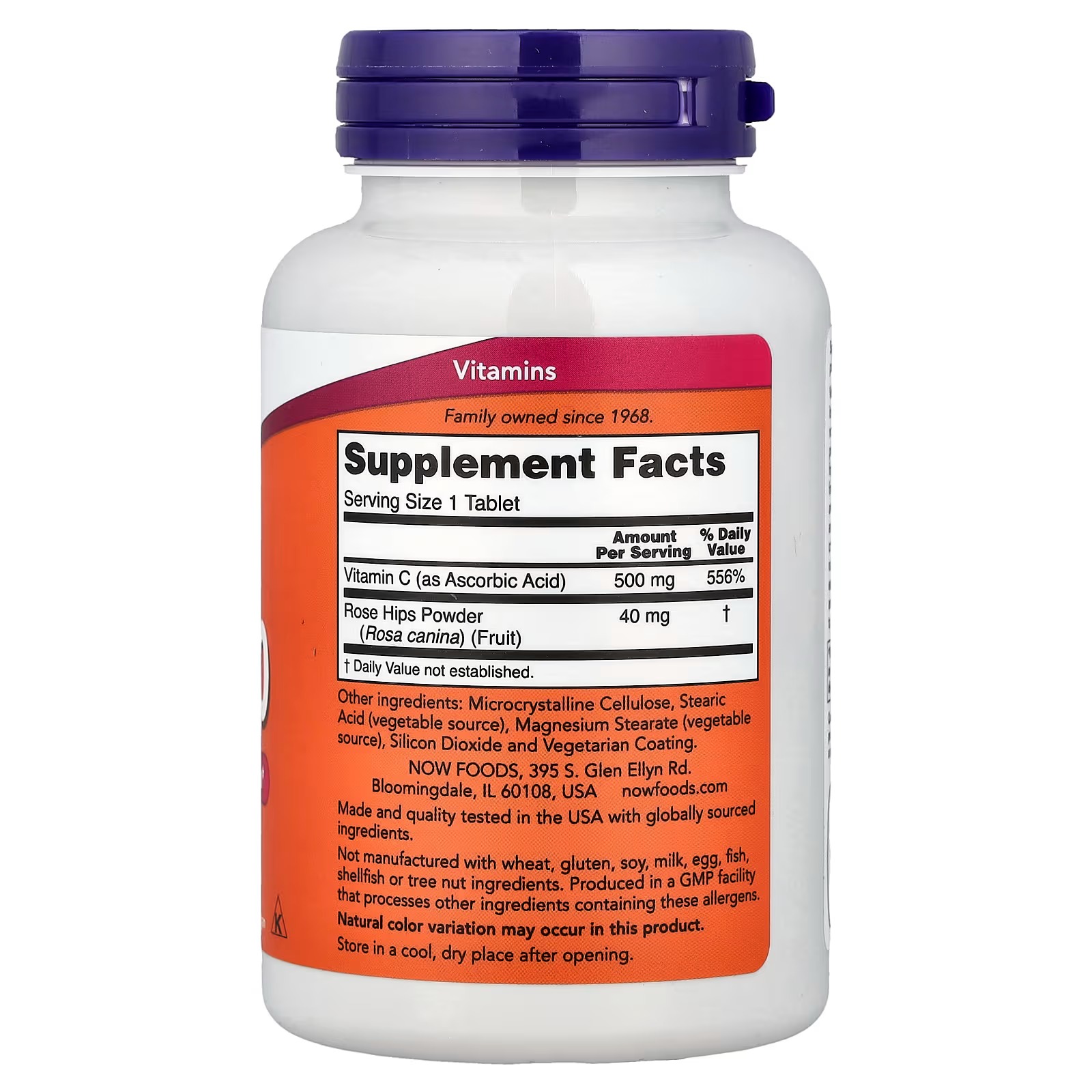 NOW Foods C-500 with Rose Hips Antioxidant Protection 250 Tablets thumbnail 2