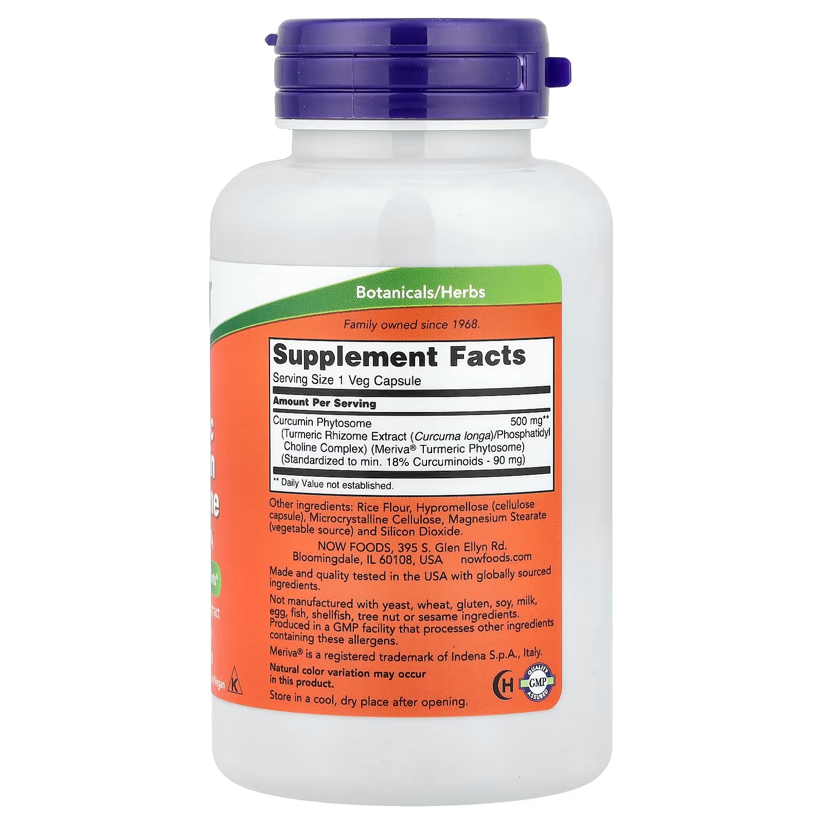 NOW Foods Turmeric Curcumin Phytosome with Meriva® 60  Capsules thumbnail 2