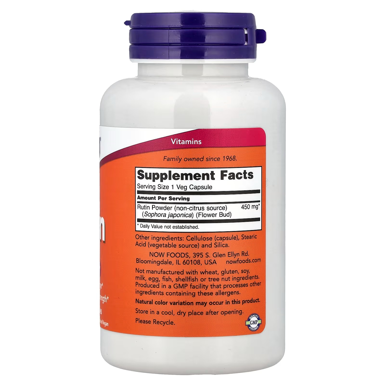 NOW Foods Rutin 450 mg Cell Defense 100 Capsules thumbnail 2