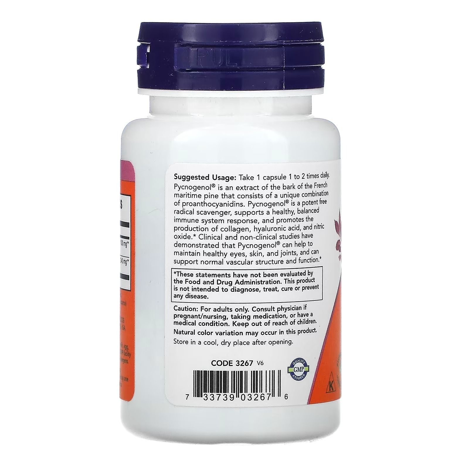 NOW Foods Pycnogenol® With Amla Healthy Vascular Function 60 Capsules thumbnail 2