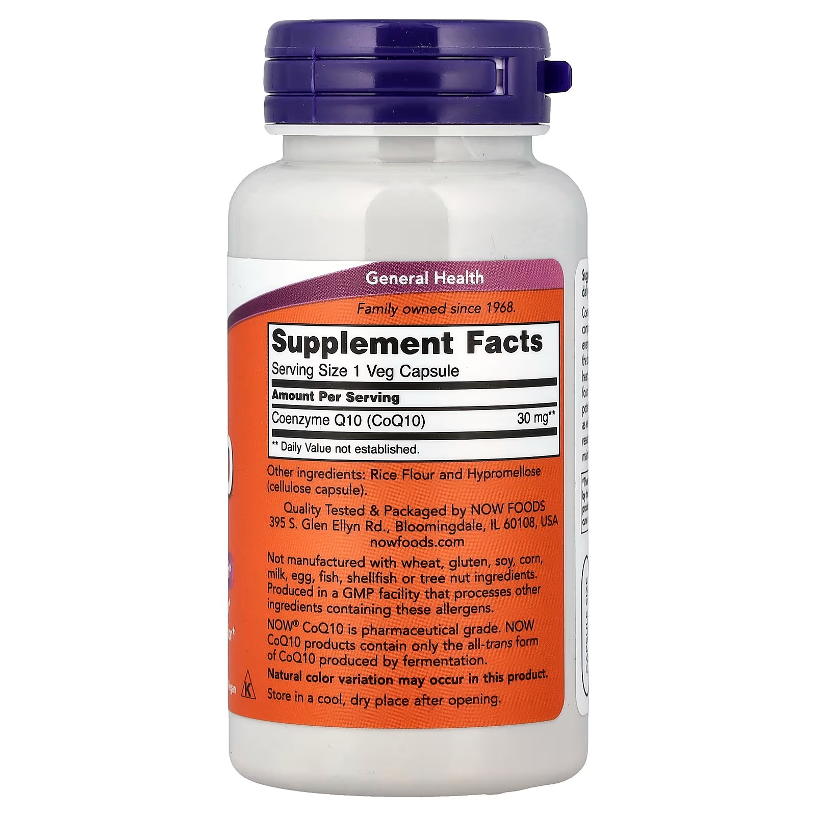NOW Foods CoQ10 30 mg Cardiovascular Health 120 Capsules thumbnail 2