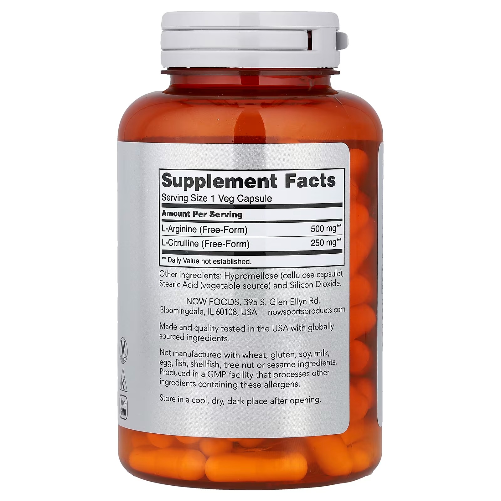 NOW Foods Sports Arginine & Citrulline Protein Metabolism 120 Capsules thumbnail 2