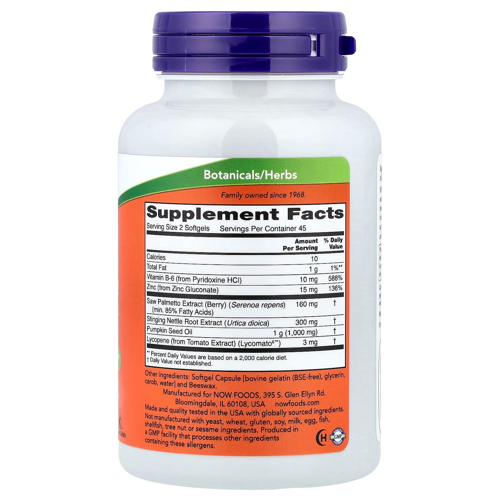NOW Foods Prostate Support Supports Prostate Health 90 Softgels thumbnail 2