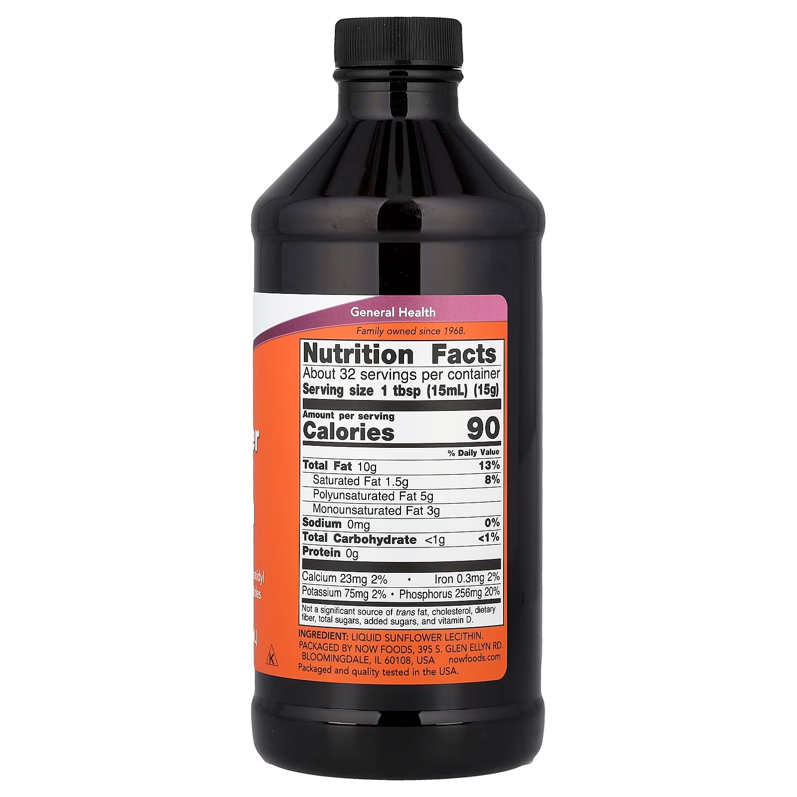 NOW Foods Sunflower Liquid Lecithin Phospholipids 16 473 ml thumbnail 2