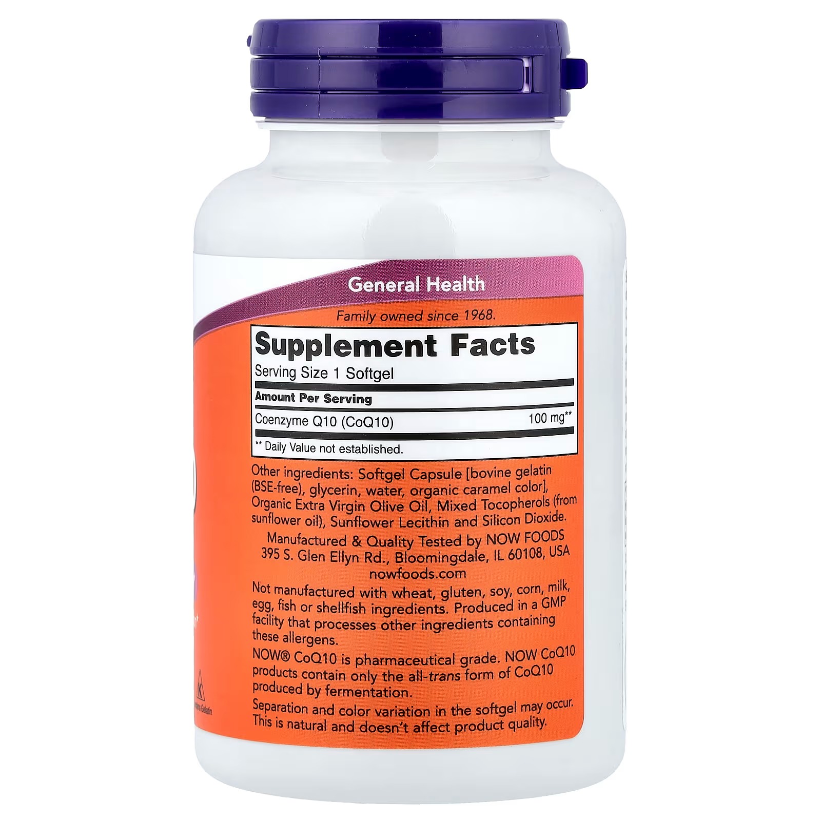 NOW Foods CoQ10 100 mg Cellular Energy Production 150 Softgels thumbnail 2