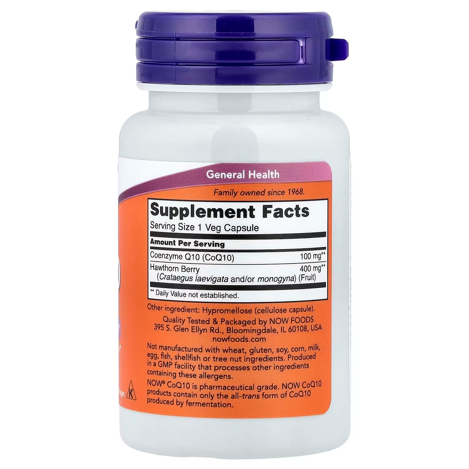 NOW Foods CoQ10 With Hawthorn Berry Cellular Energy Production 30  Capsules thumbnail 2