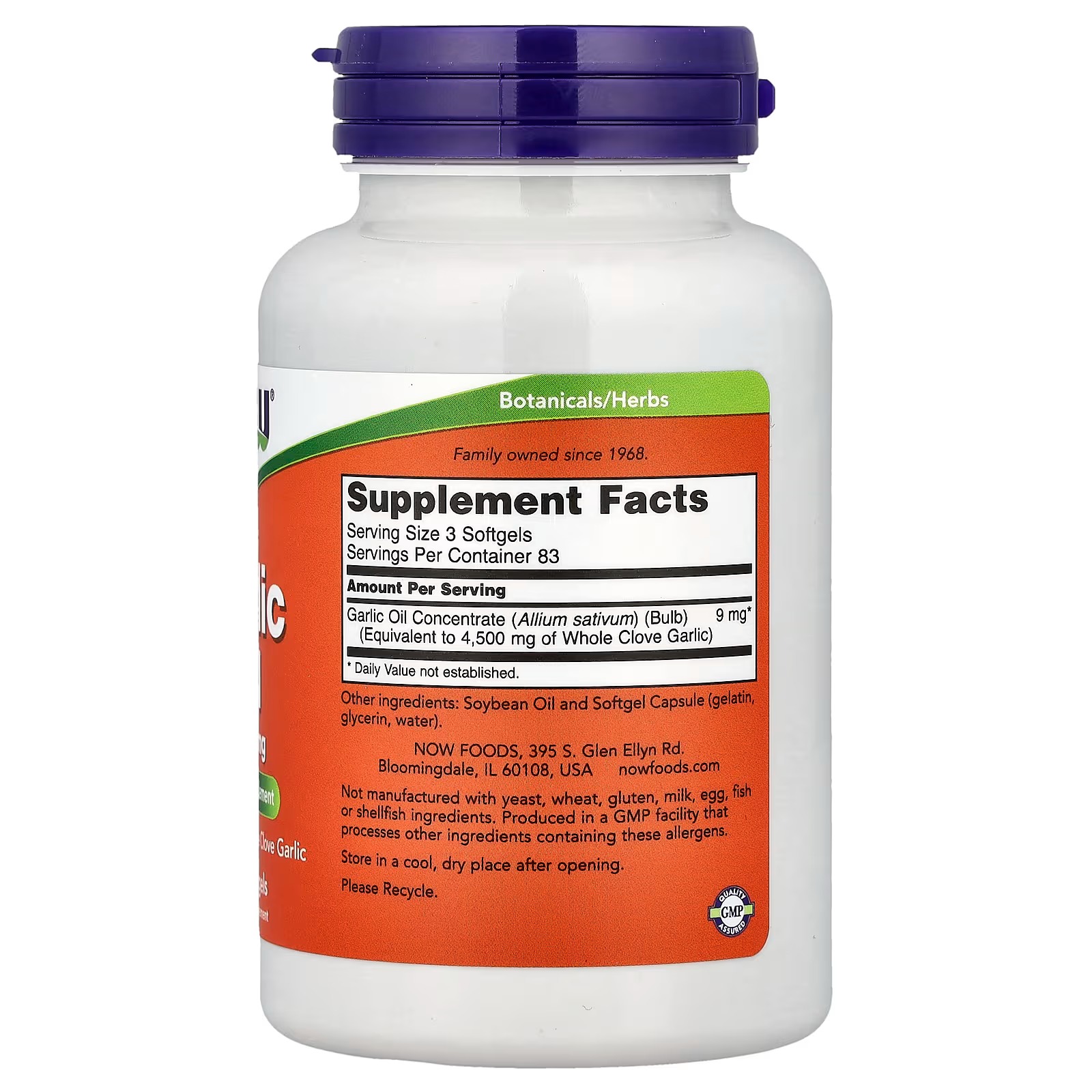 NOW Foods Garlic Oil Equivalent to Whole Clove Garlic 250 Softgels thumbnail 2