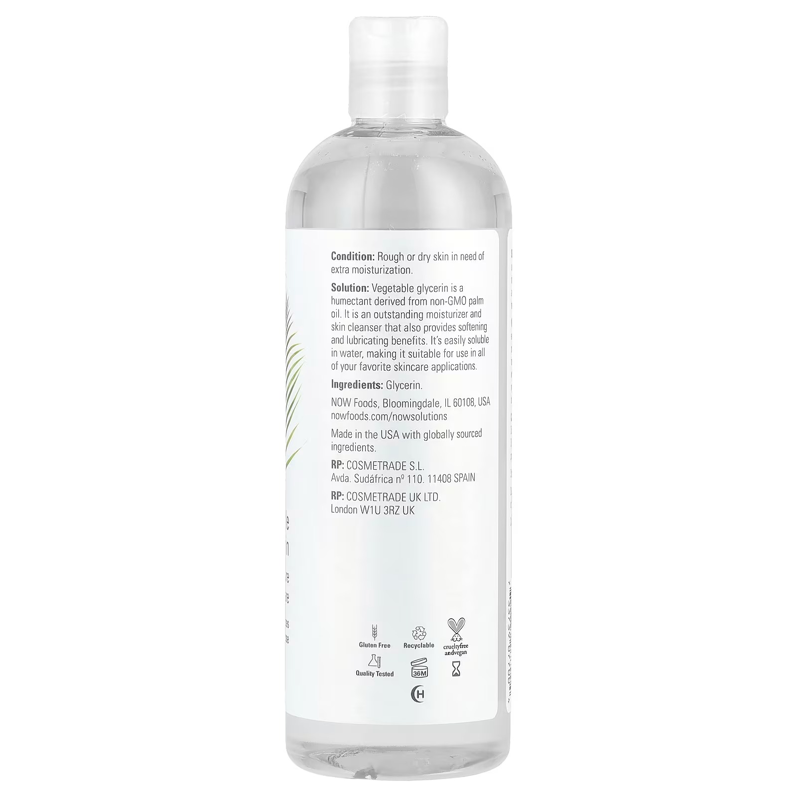 NOW Foods Solutions Vegetable Glycerine 473 ml thumbnail 2