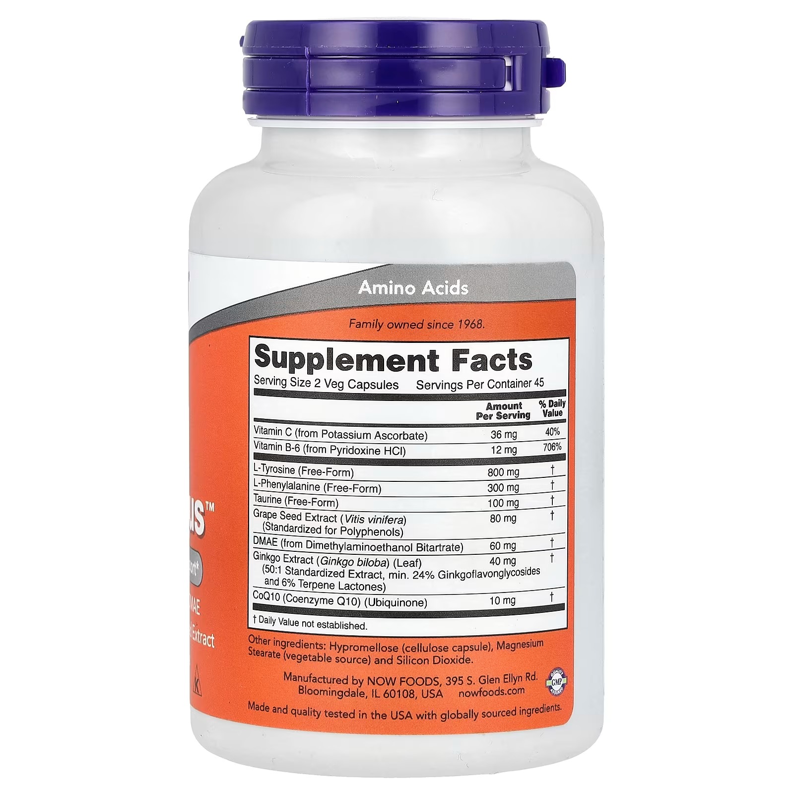 NOW Foods True Focus Amino Acids Ginkgo and DMAE 90  Capsules thumbnail 2