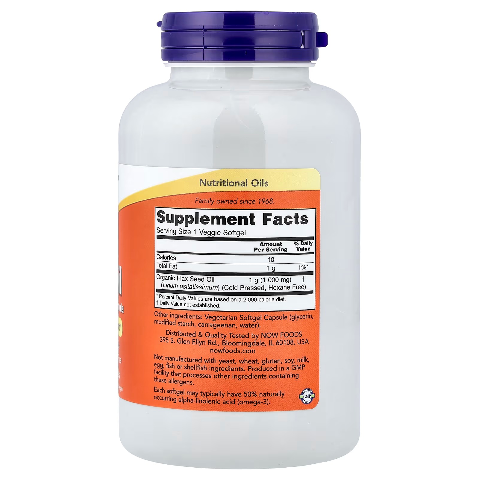 NOW Foods Flax Oil 1000 mg With Essential Omega-3s 120 Softgels thumbnail 2