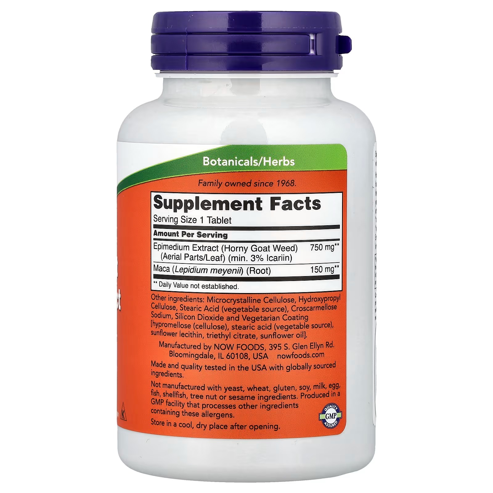 NOW Foods Horny Goat Weed Extract Suitable For Men and Women 90 Tablets thumbnail 2