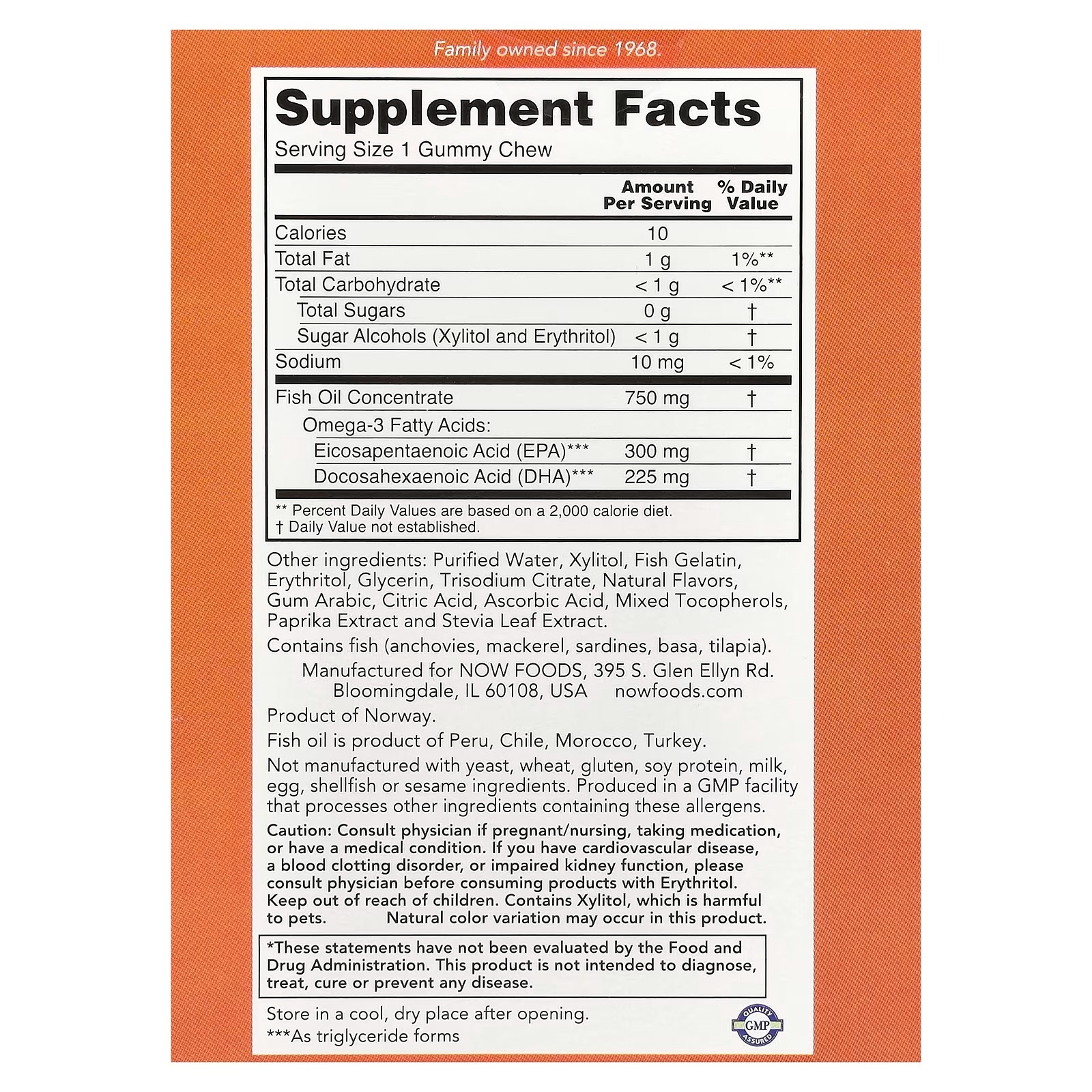 NOW Foods Omega-3 Fish Oil Gummy Chews Passion Fruit 36 Capsules thumbnail 2