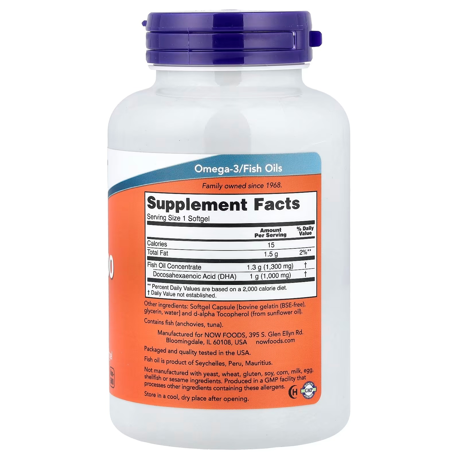 NOW Foods DHA-1000 Fish Oil Extra Strength 90 Softgels thumbnail 2
