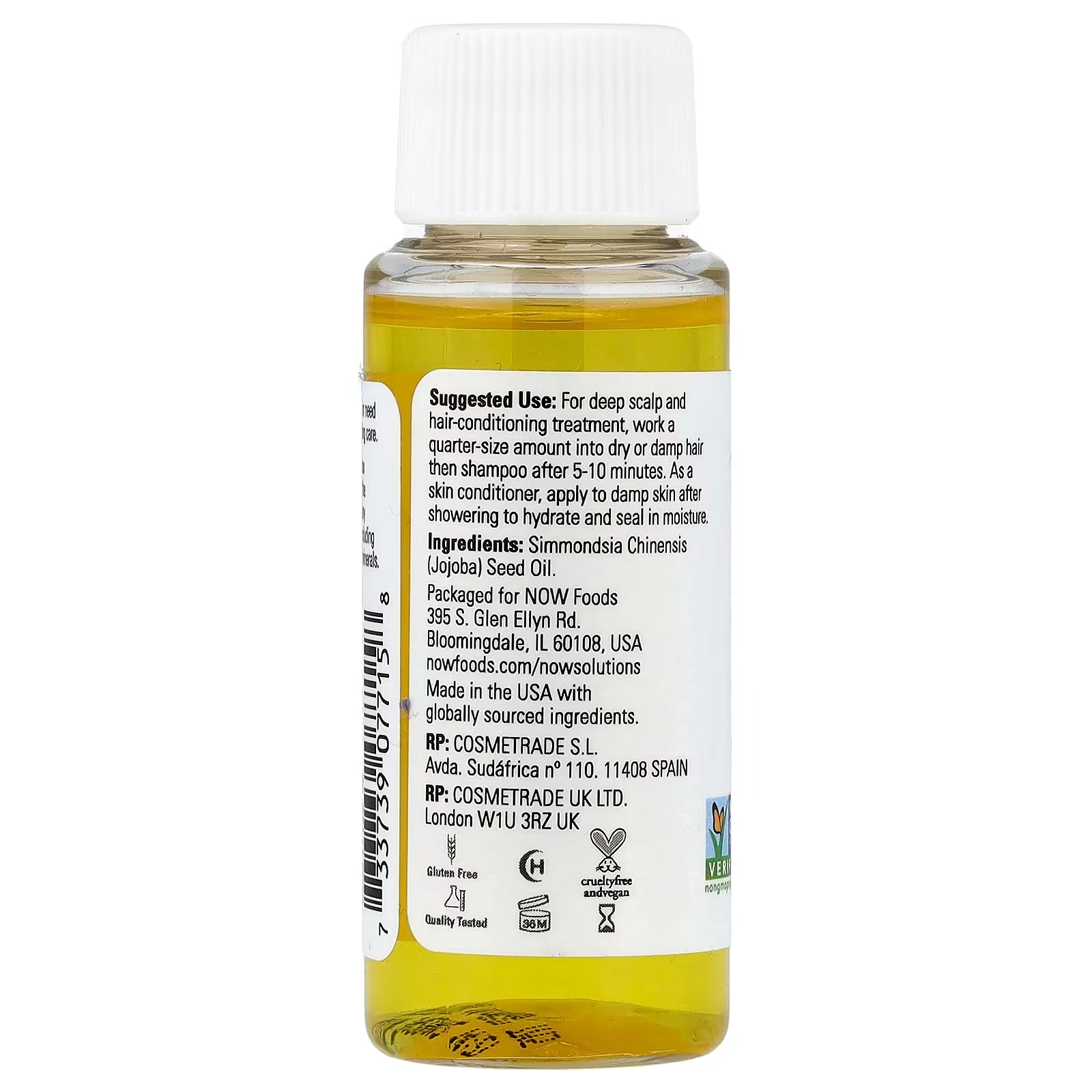 NOW Foods Solutions Jojoba Pure Moisturizing Oil 30 ml thumbnail 2