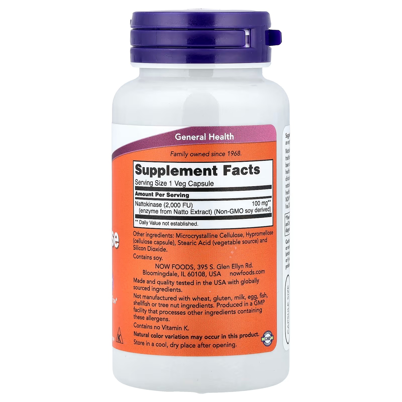 NOW Foods Nattokinase 100 mg Helps Maintain Normal Blood Flow 120 Capsules thumbnail 2