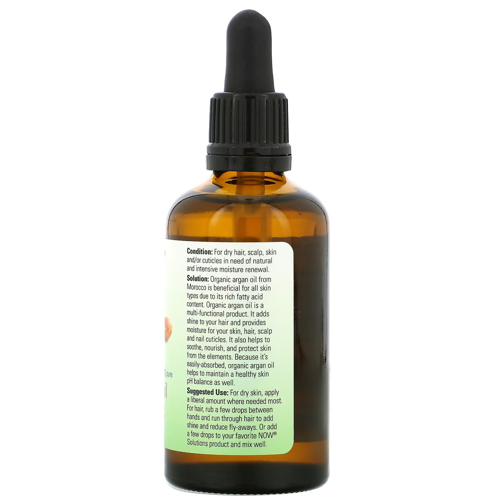 NOW Foods Solutions Certified Organic & 100% Pure Argan Oil 59 ml thumbnail 2