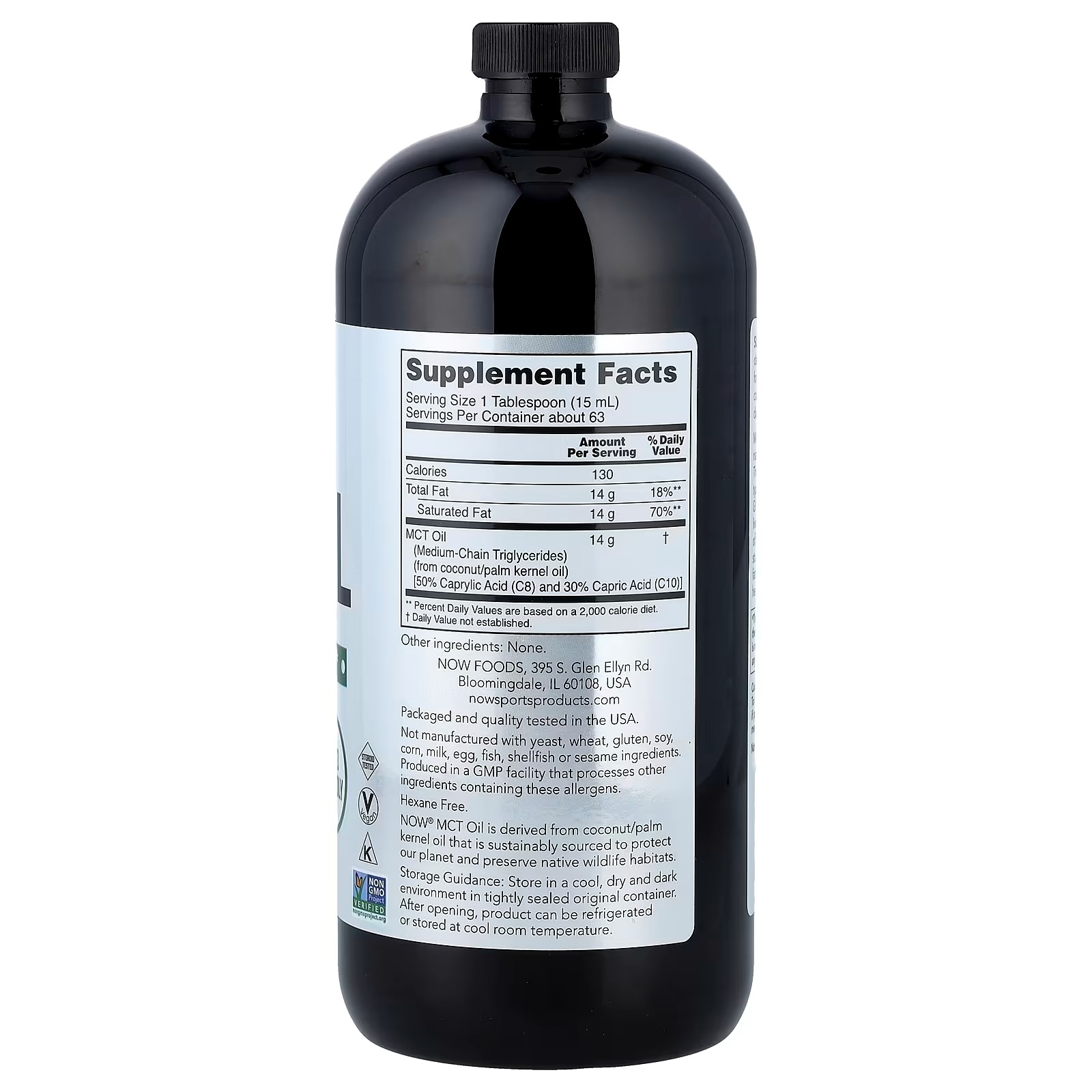 NOW Foods Sports, MCT Oil Unflavored (946 ml) thumbnail 2