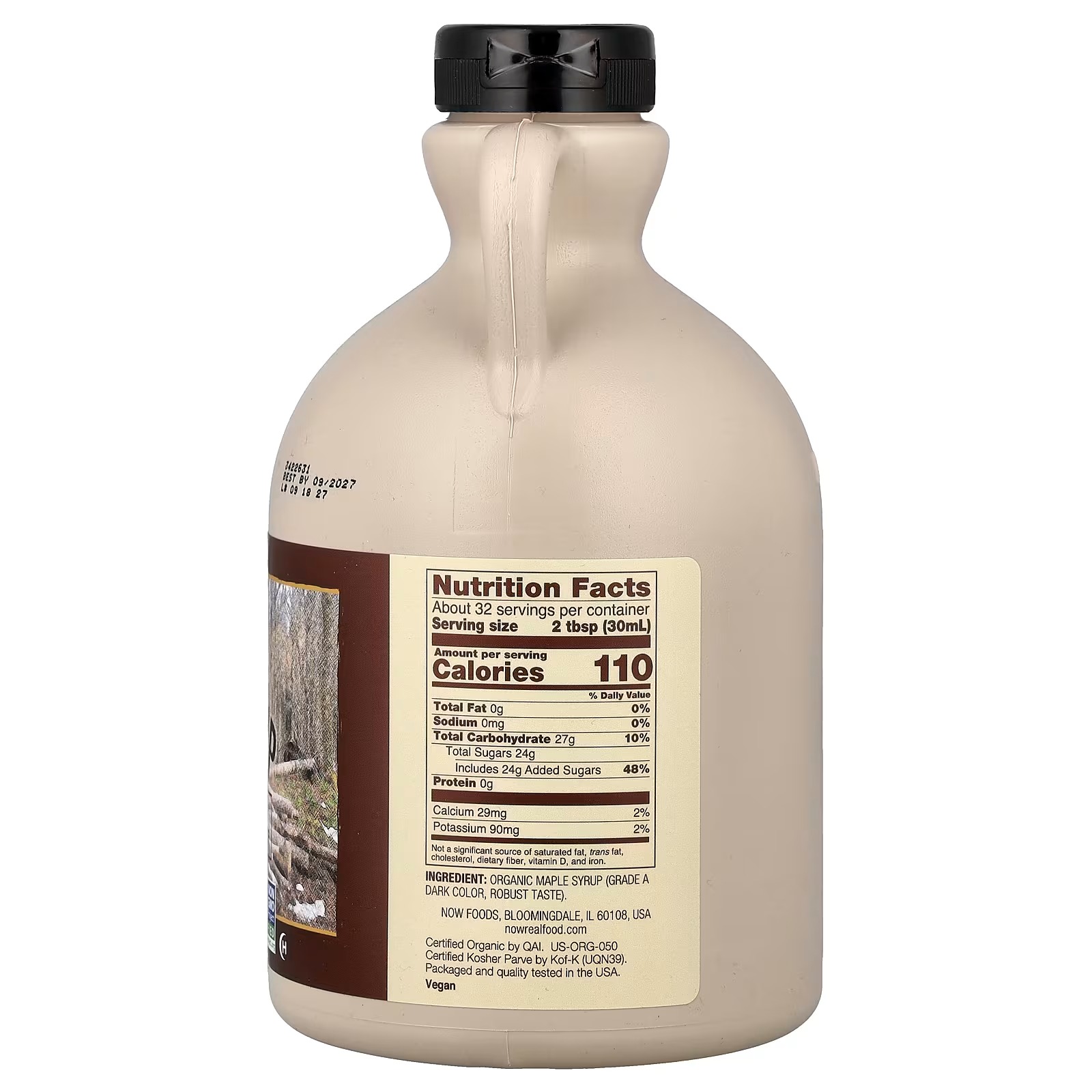 NOW Foods Real Food Organic Maple Syrup Grade A Dark Color (946 ml) thumbnail 2