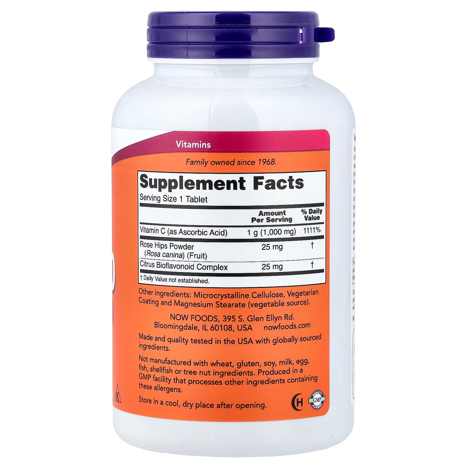 NOW Foods C-1000 With Rose Hips & Bioflavonoids 250 Tablets thumbnail 2