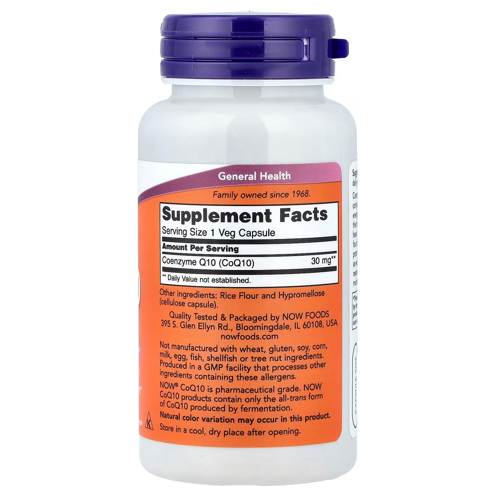 NOW Foods CoQ10 30 mg Supports Heart Function 60 Capsules thumbnail 2