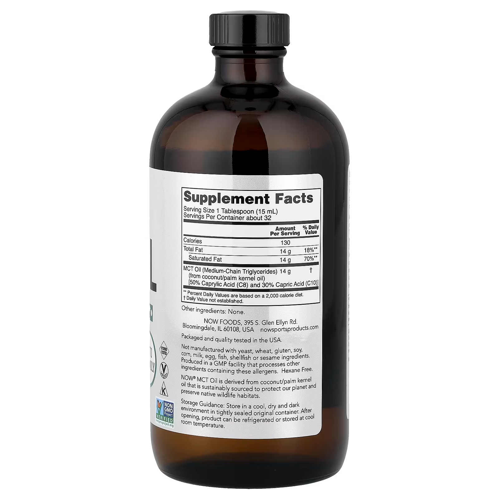 NOW Foods Sports MCT Oil Unflavored (473 ml) thumbnail 2