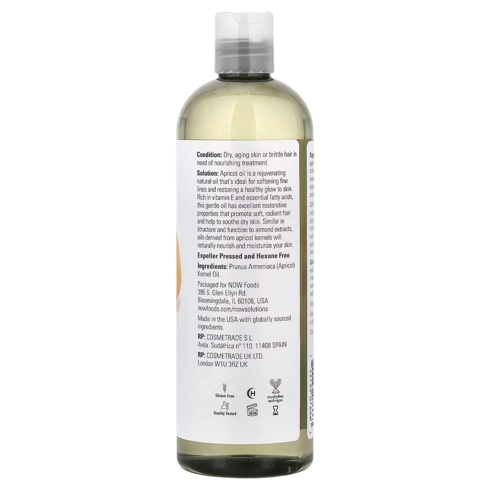 NOW Foods Solutions Apricot Oil  473 ml thumbnail 2