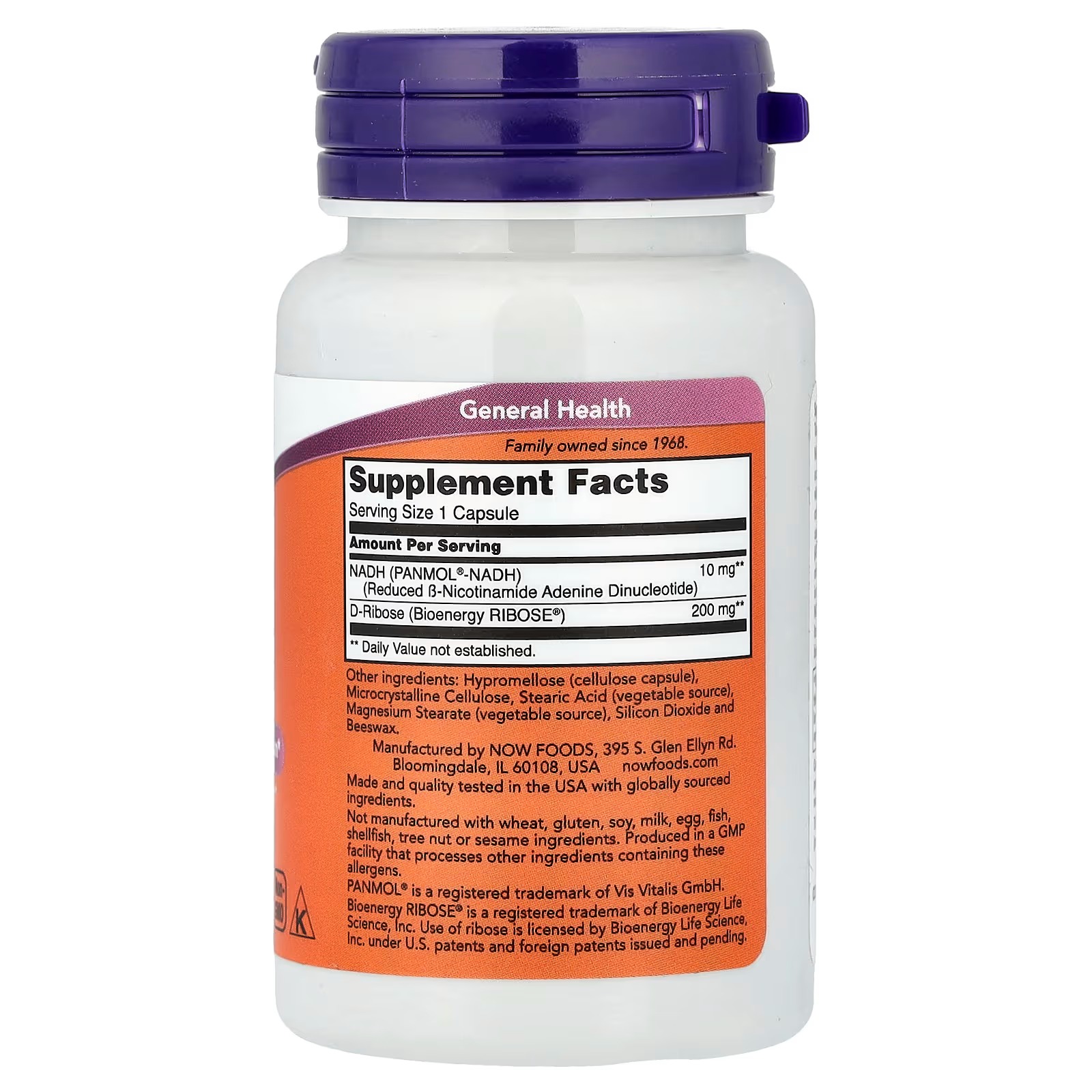 NOW Foods NADH 10 mg Cellular Energy Production 60 Capsules thumbnail 2