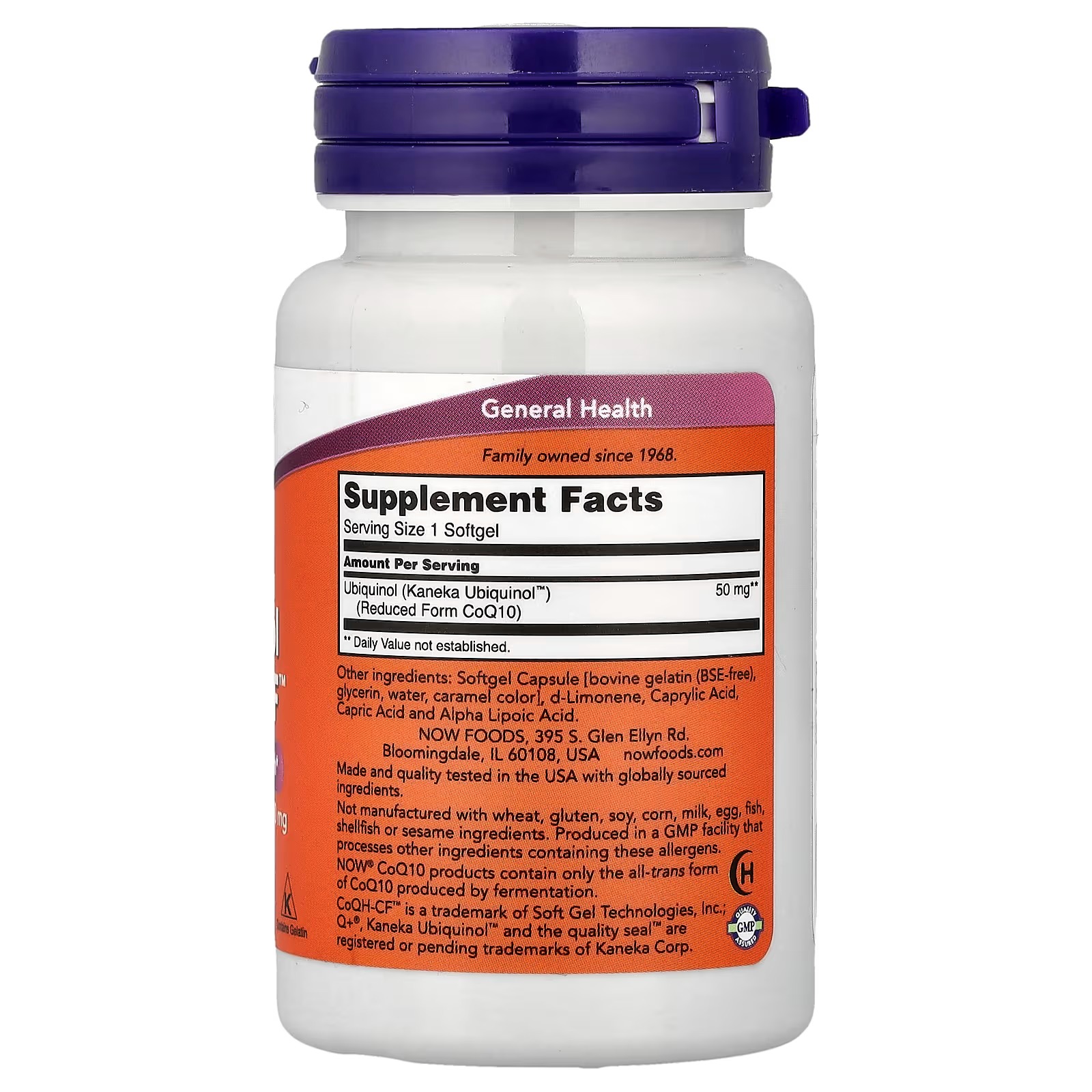 NOW Foods Ubiquinol CoQH-CF™ 50 mg 60 Softgels thumbnail 2