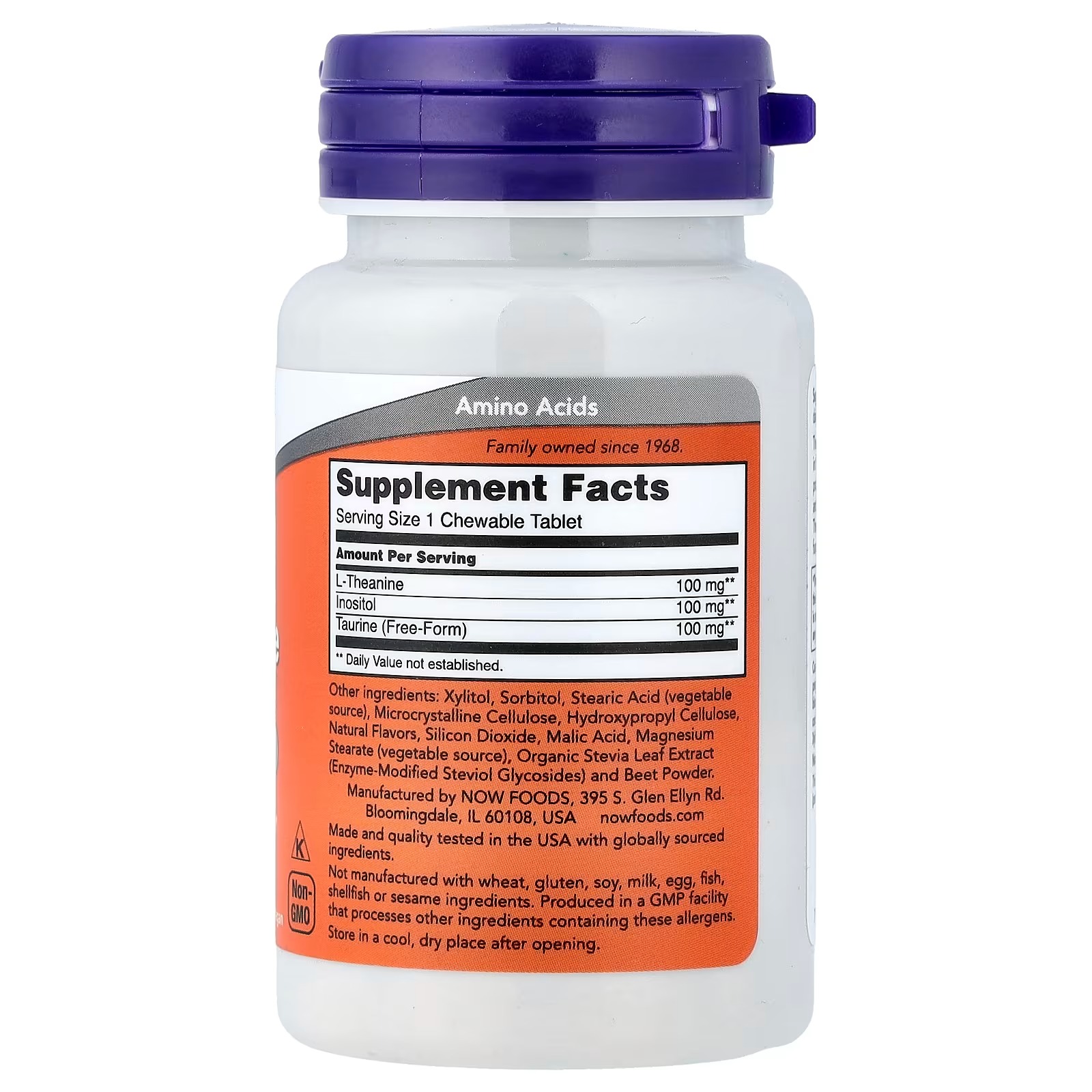 NOW Foods Chewable L-Theanine, Berry  Promotes Relaxation 90 Chewables thumbnail 2
