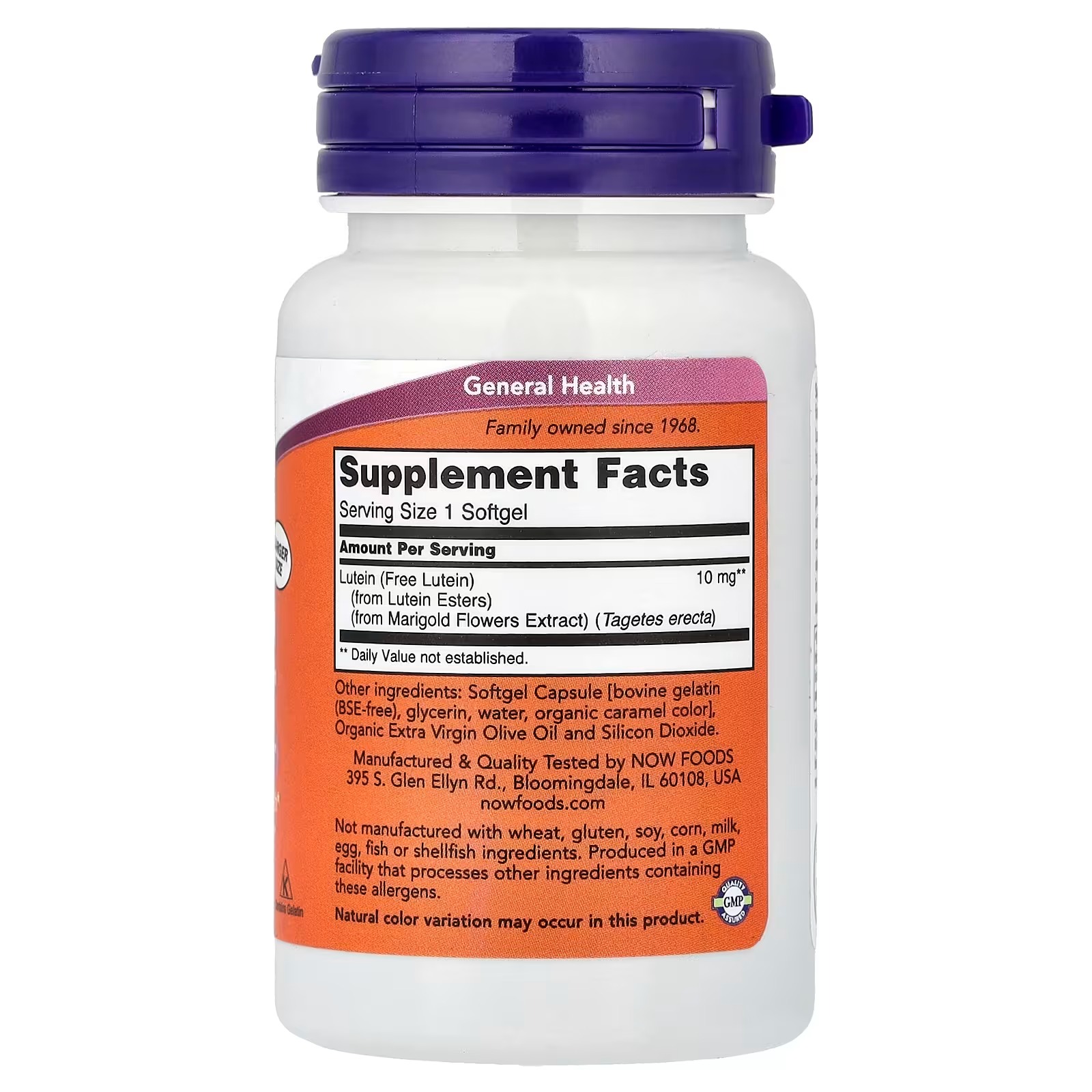NOW Foods Lutein 10 mg Supports Eye Health 120 Softgels thumbnail 2