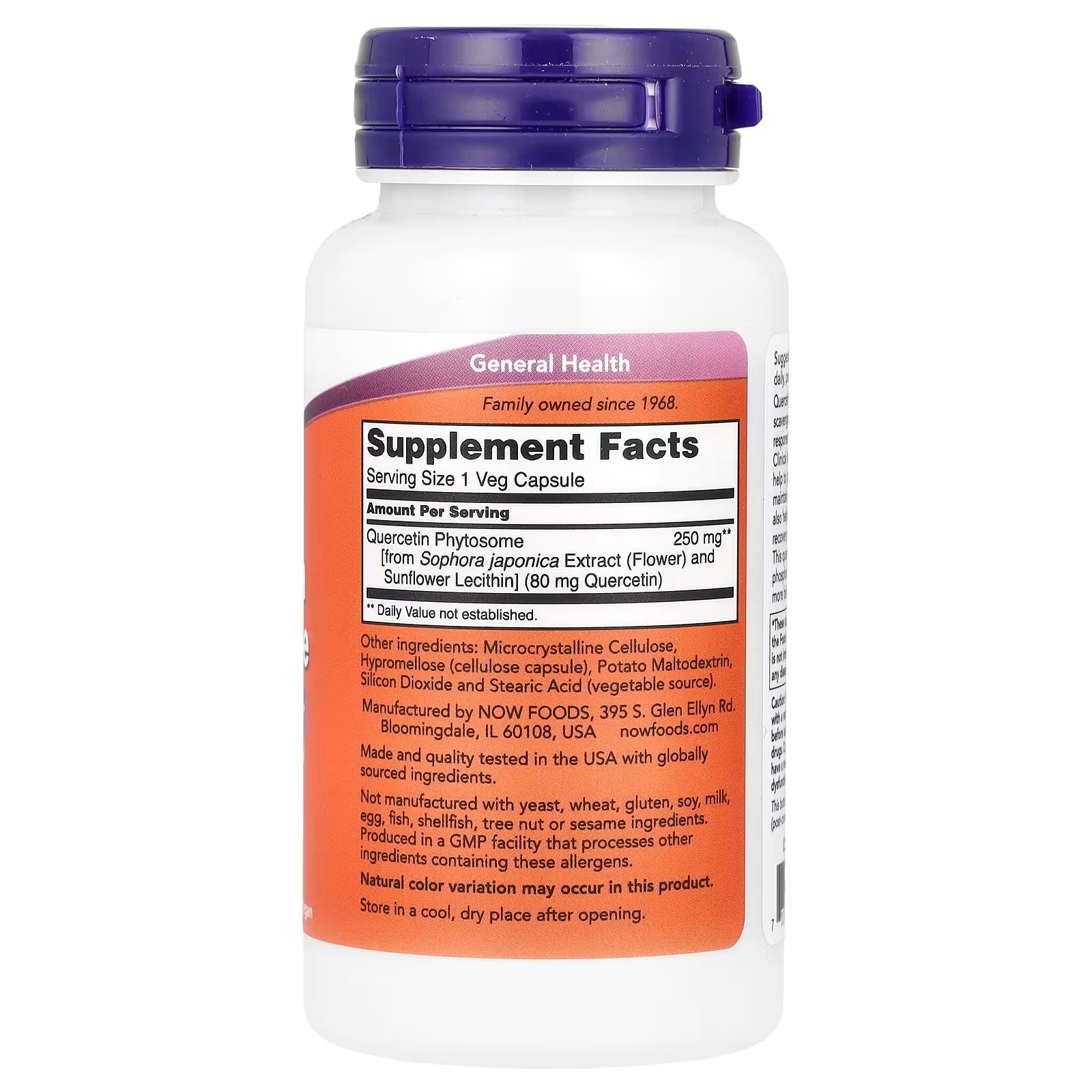 Now Foods Supplements, Quercetin Phytosome 250mg, Balanced Immune System thumbnail 3