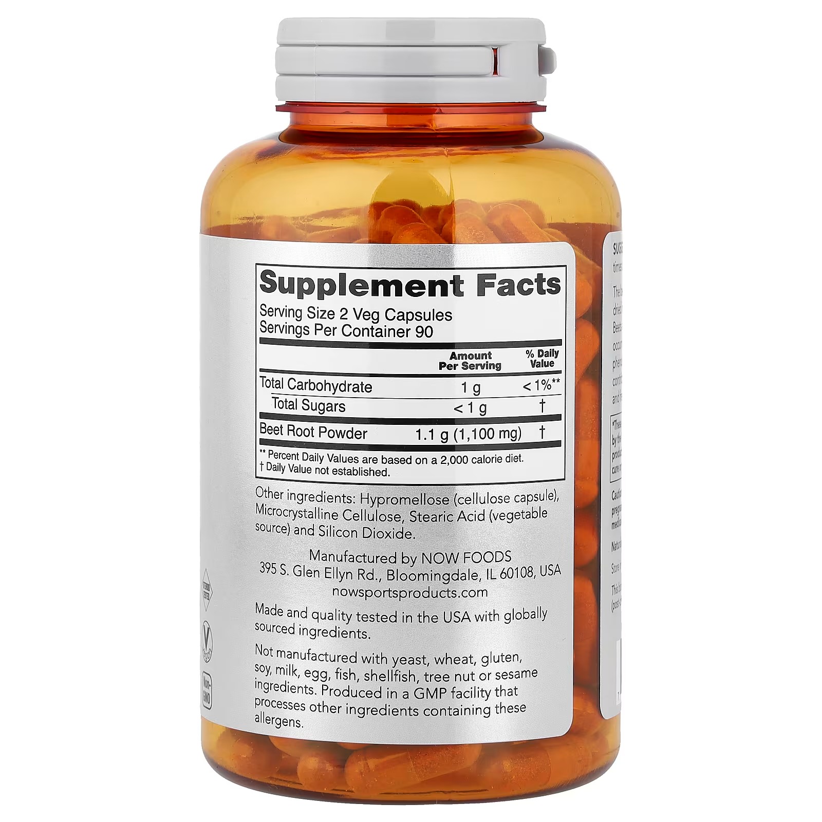 NOW Foods Sports Beat Root Veggie Capsules 180 Capsules thumbnail 2