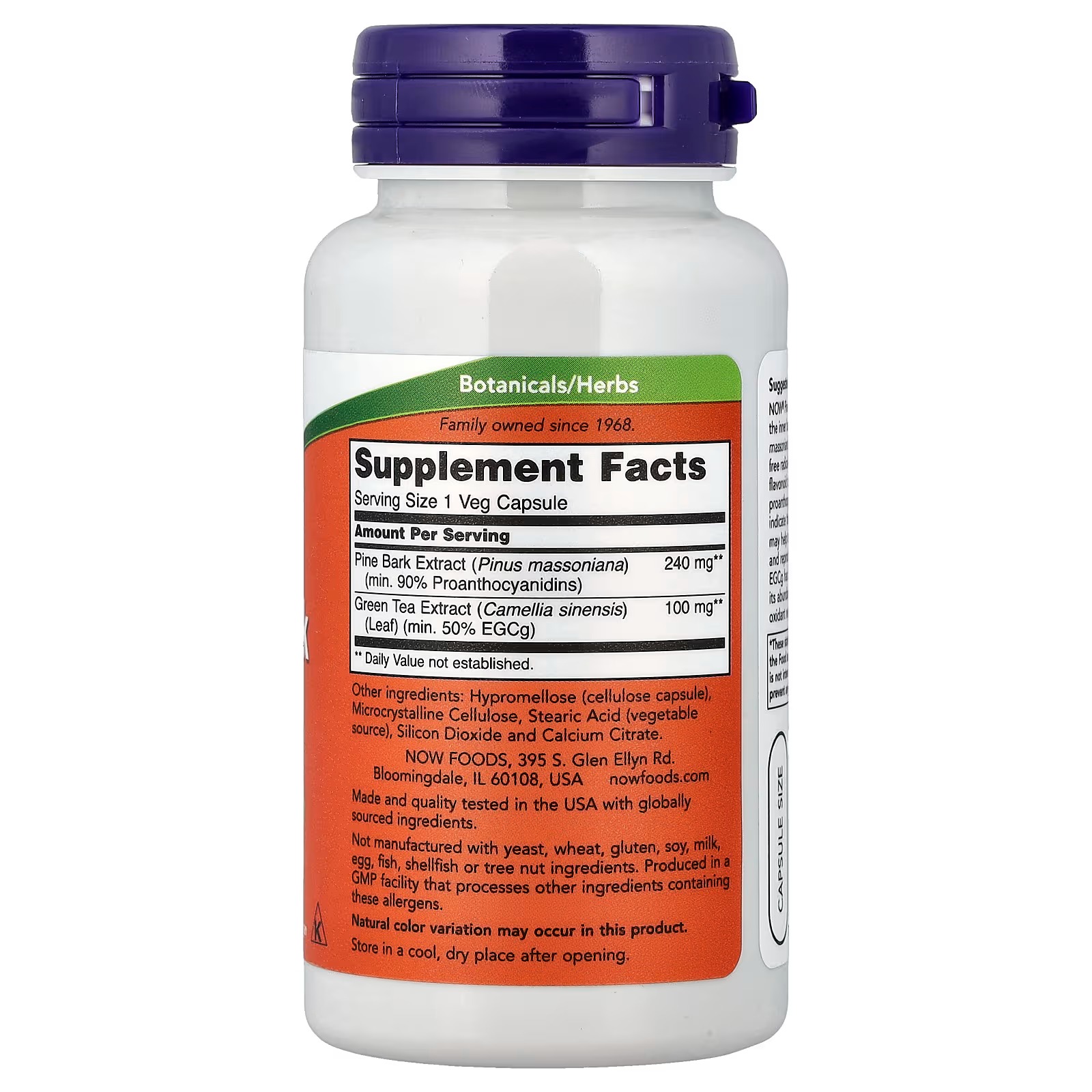 NOW Foods - Pine Bark Extract 240mg 90 Vegetarian Capsules thumbnail 2