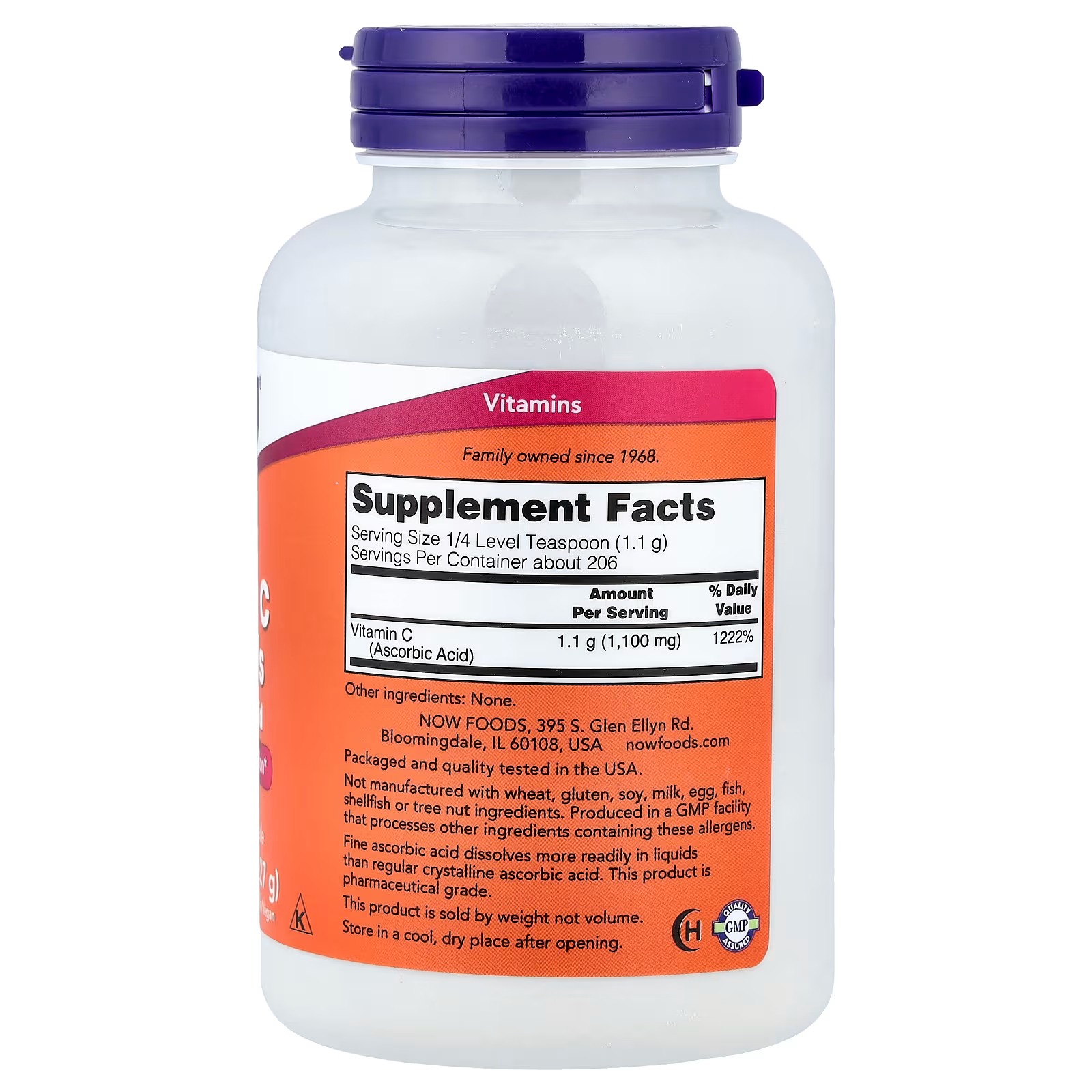 NOW Foods Vitamin C Crystals (Ascorbic Acid) Antioxidant Protection 227g thumbnail 2