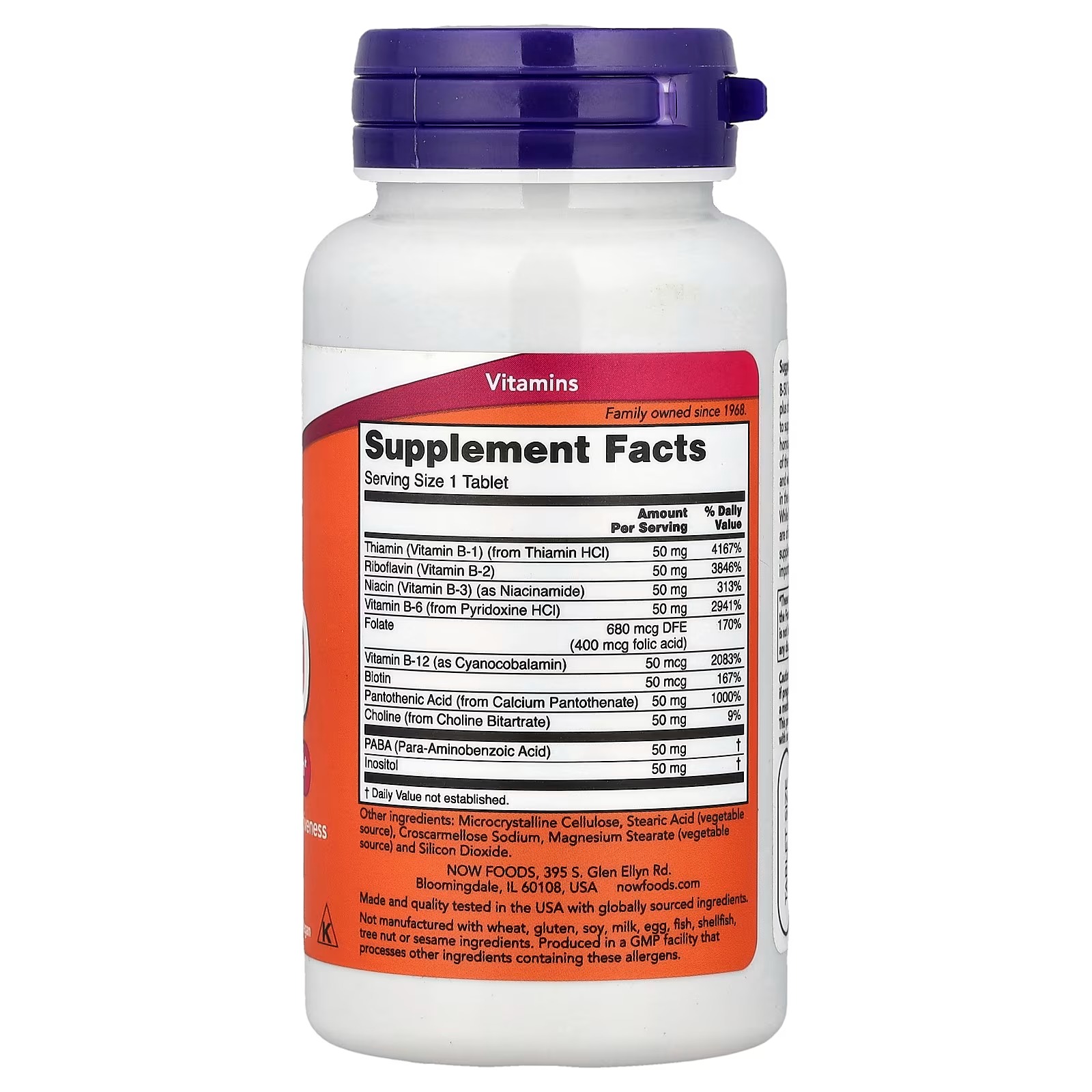 NOW Foods  Vitamin B-50 Energy Production Nervous System Health 250 Capsules thumbnail 2